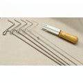 Manual wire coiling tool with 5 spindles and wooden handle