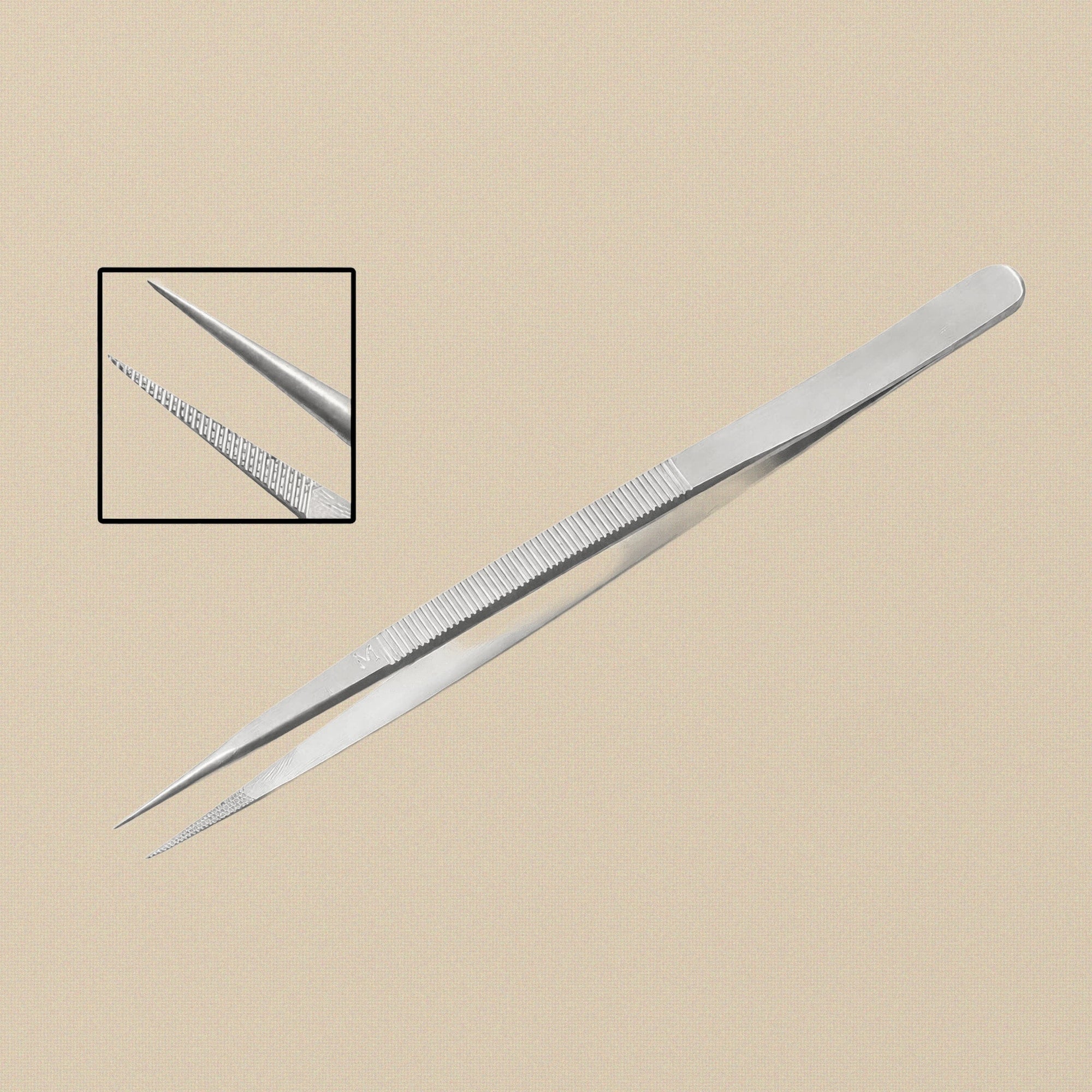 Stainless Steel Fine Point Tweezers, 6-1/2 Inch, Serrated Jaws for Jewellery, Diamond, Gemstone and Bead Pick Up Repair | Jewellery Making Tools | Toolsmith Ltd UK