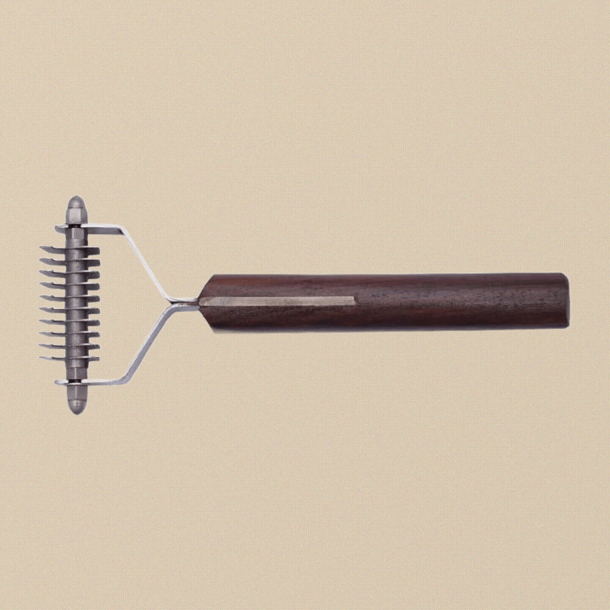 12 Blade Pets Grooming Tool, Deshedding Comb with Wooden Handle for Cats and Dogs, Metal Stripper Brush | Pet Grooming Tools | Toolsmith Ltd UK