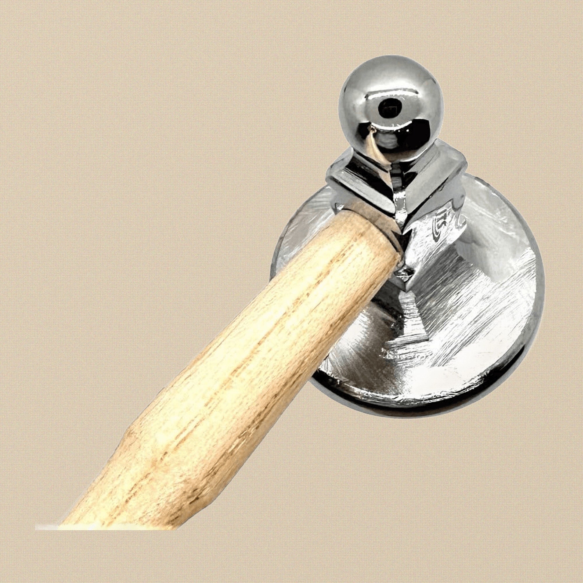 Premium Chasing Hammer with Bowed Face, 45mm Dome Head, 1.75" Diameter, Wood Handle, for Jewellery Making | Jewellery Making Tools | Toolsmith Ltd UK
