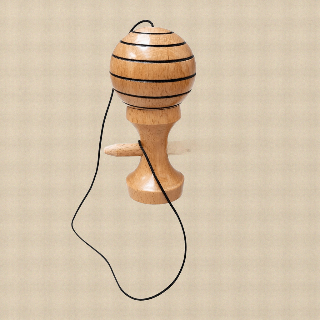 Wooden Kendama Toy, Beech Wood, 3 Way Black Lining, Competition Grade, Glistening Finish | Hobby & Craft Tools | Toolsmith Ltd UK