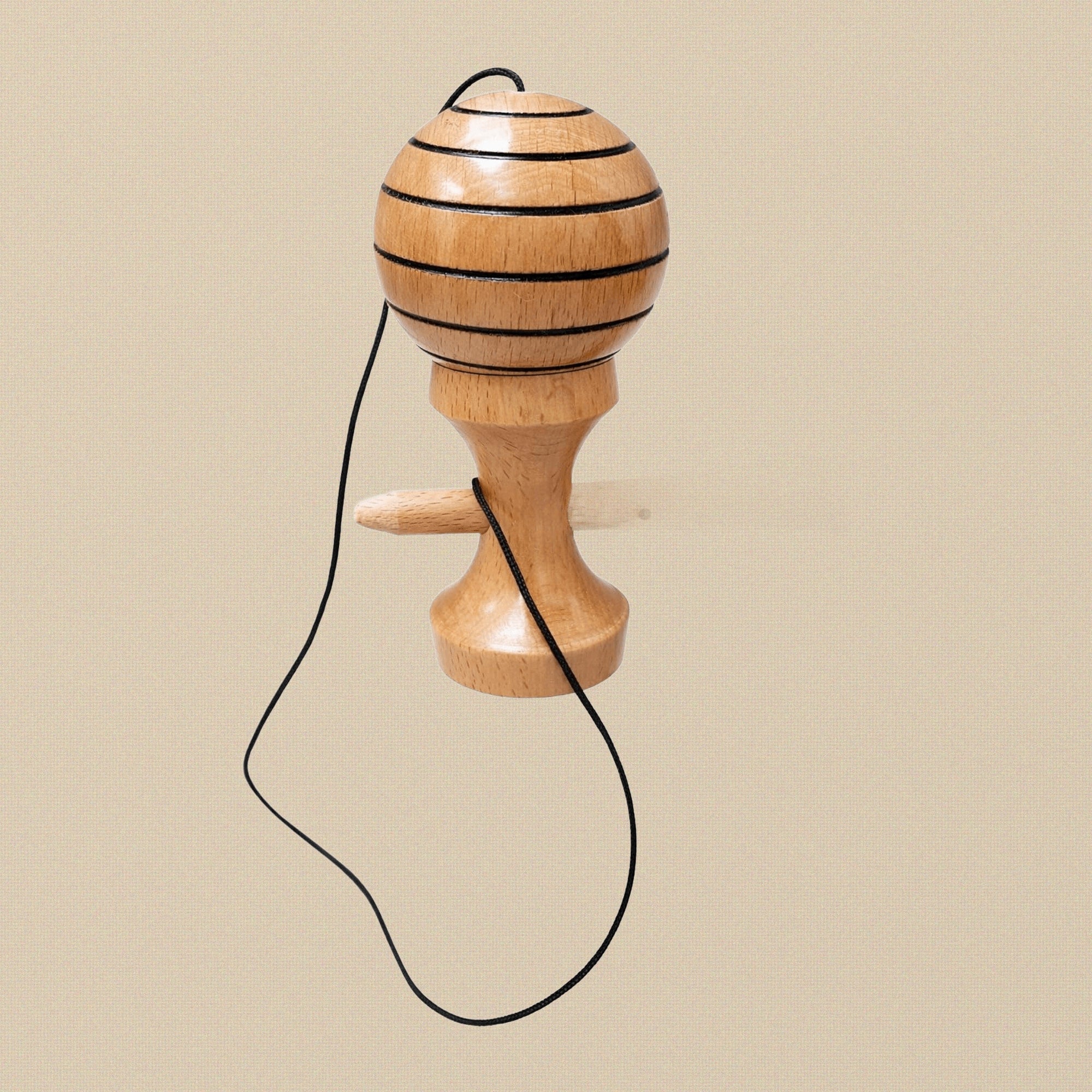 Wooden Kendama Toy, Beech Wood, 3 Way Black Lining, Competition Grade, Glistening Finish | Hobby & Craft Tools | Toolsmith Ltd UK