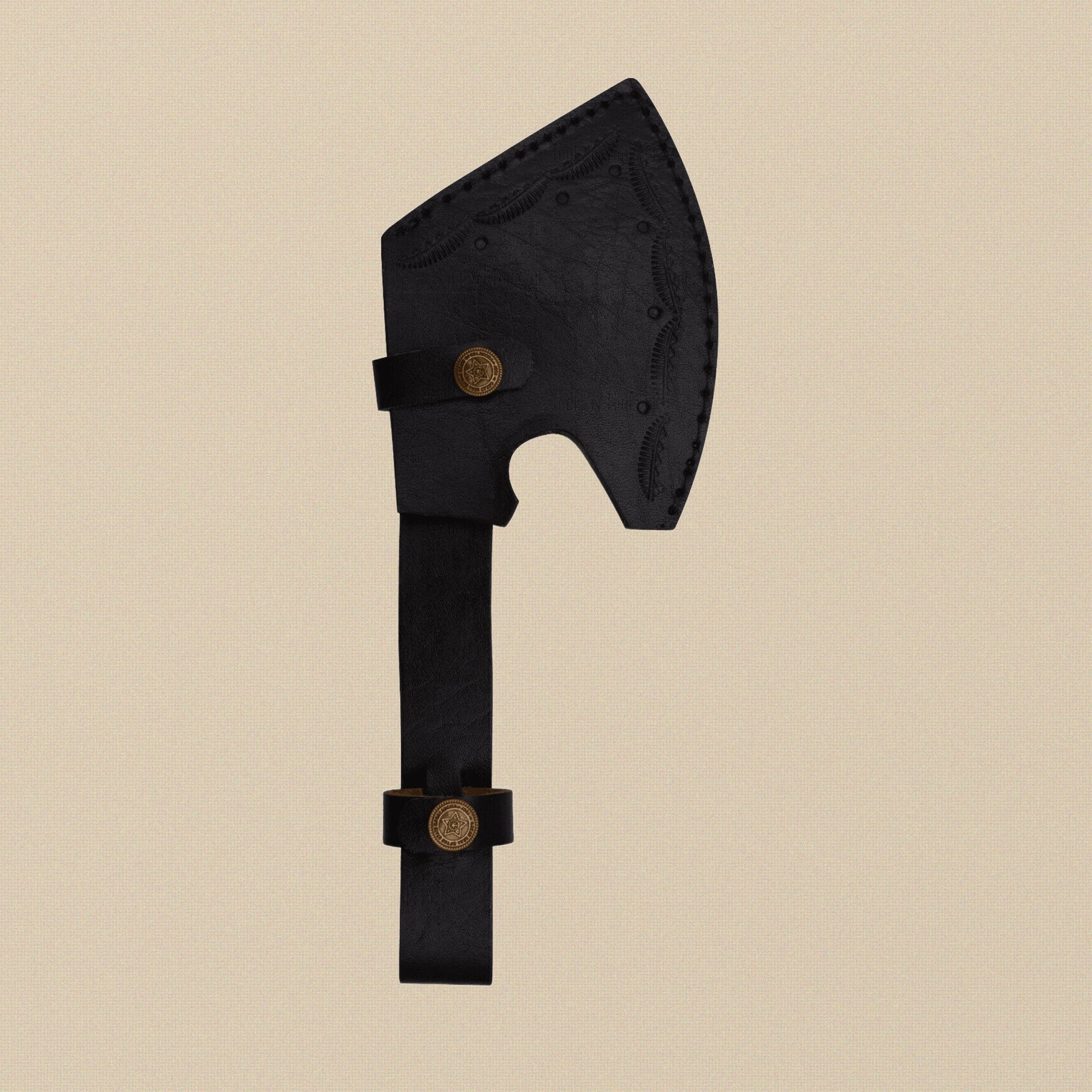 Damascus Steel Axe, 11-inch (279 mm), with Wood Handle and Leather Sheath | Axe | Toolsmith Ltd UK