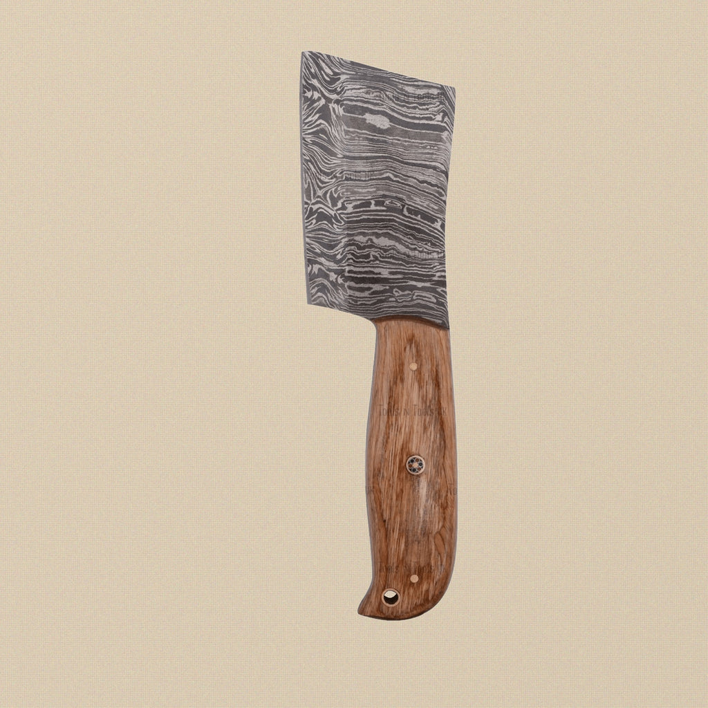 8-inch Damascus Steel Hatchet with Exotic Wood Handle and Leather Sheath | Hatchet | Toolsmith Ltd UK