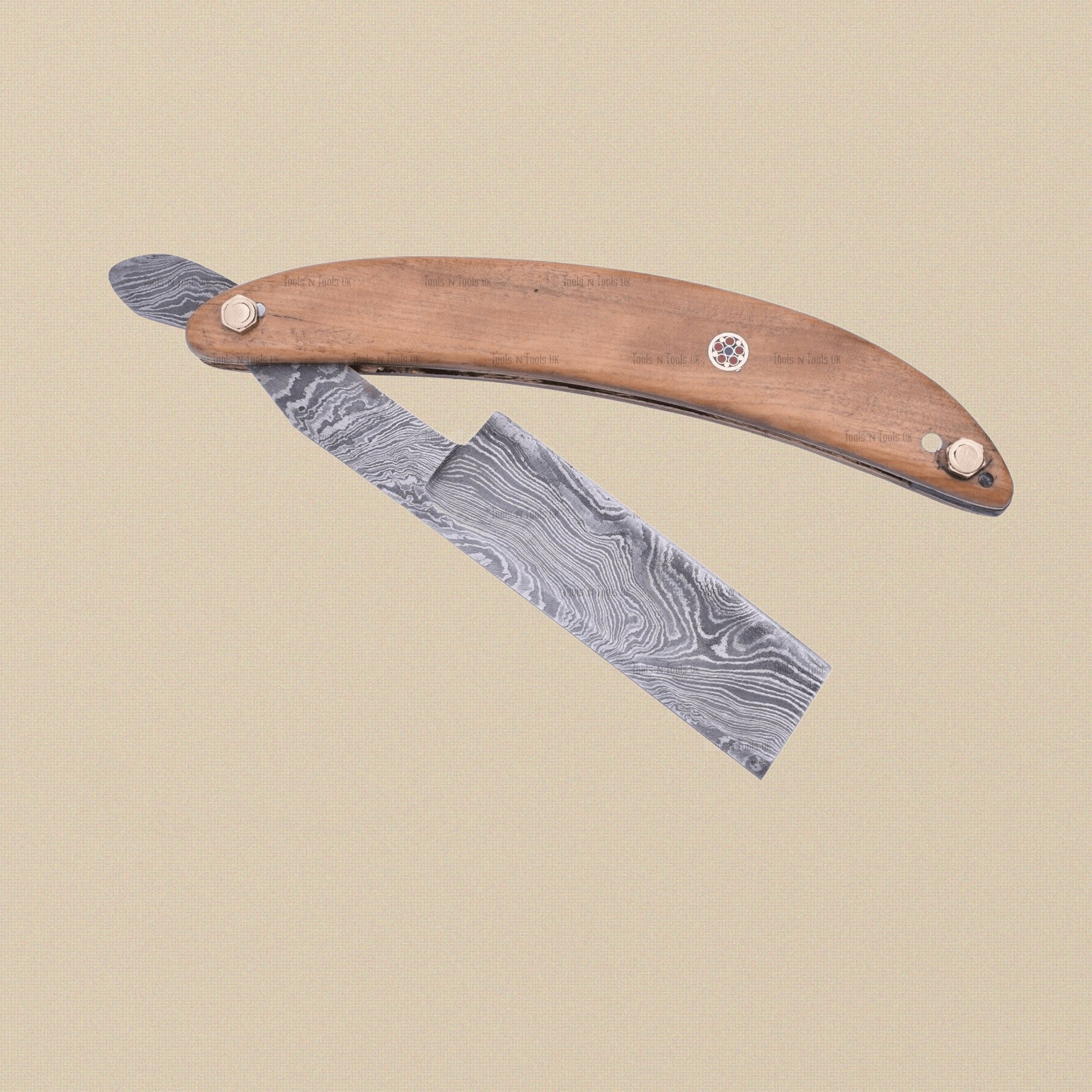 Damascus Steel Straight Razor with 70 mm 1095/15n20 Blade | Straight Razor | Toolsmith Ltd UK