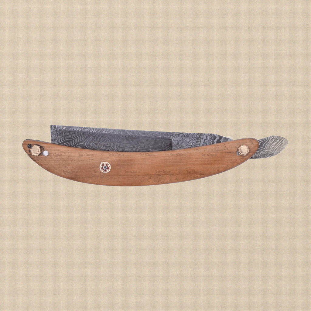 Damascus Steel Straight Razor with 70 mm 1095/15n20 Blade | Straight Razor | Toolsmith Ltd UK