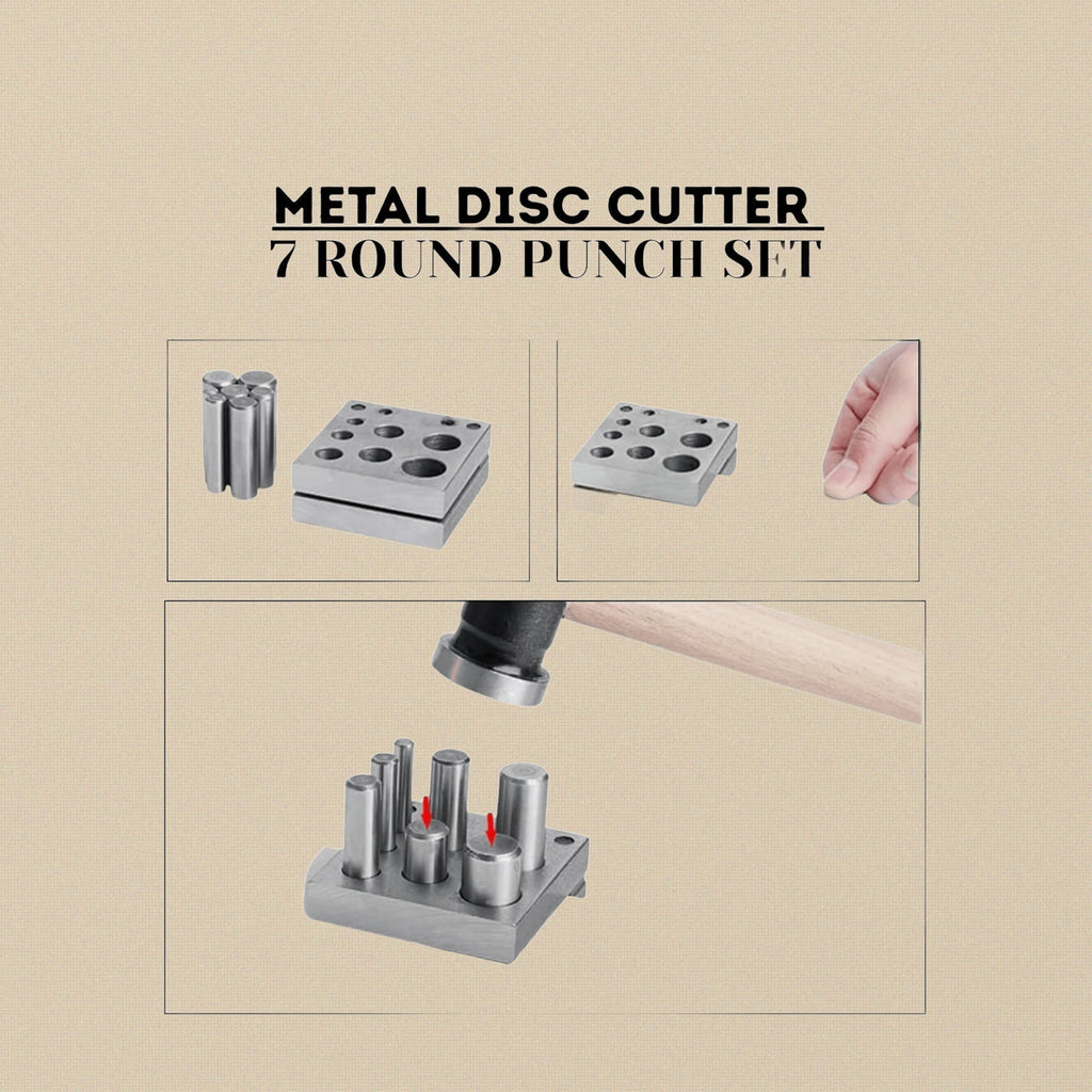 Round Disc Cutter Set for Jewellery Making, 7 Metal Punch Holes, 6-16 mm | Jewellery Making Tools | Toolsmith Ltd UK