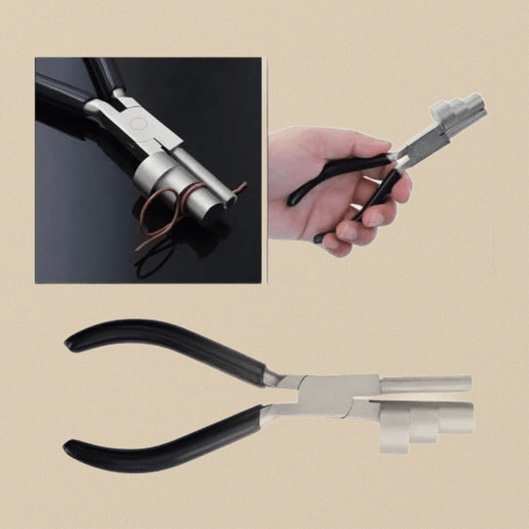 3-Step Wire Wrap Pliers, Jewellery Bail Making Tool, 13mm, 17mm, 21mm | Jewellery Making Tools | Toolsmith Ltd UK