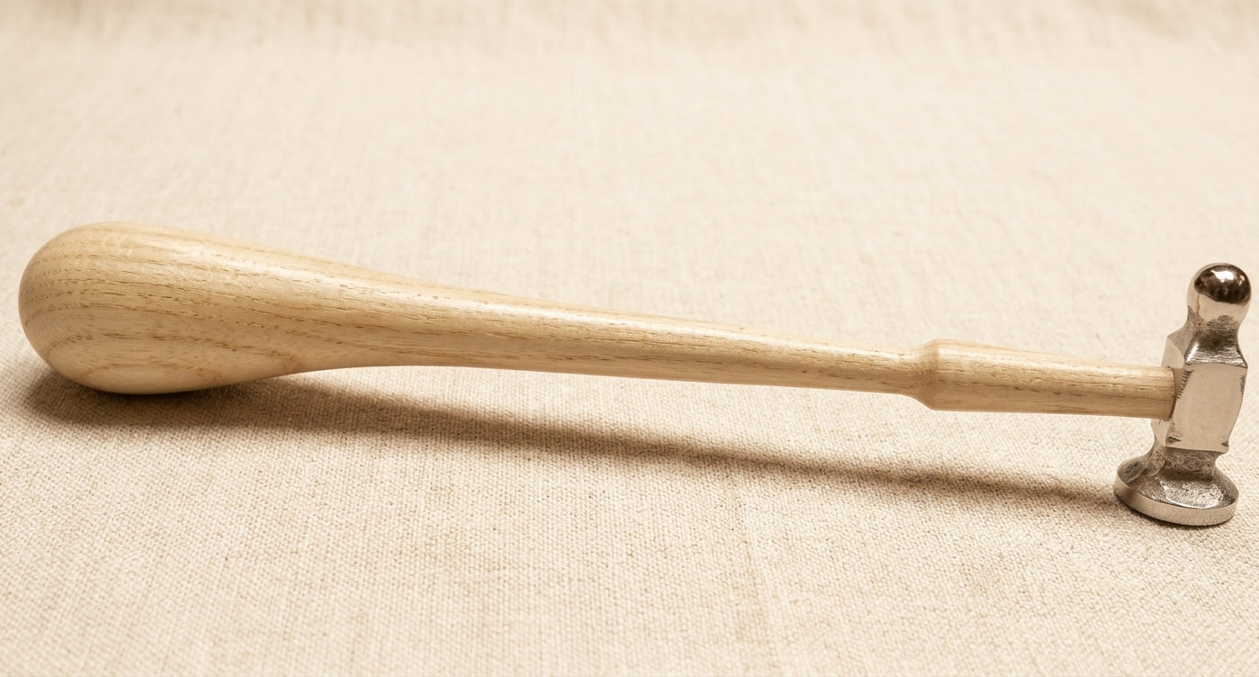 28mm Dome Face Chasing Hammer for Jewellery Making, Silversmiths Hammer with Wooden Handle, 1-1/8 Inch | Jewellery Making Tools | Toolsmith Ltd UK