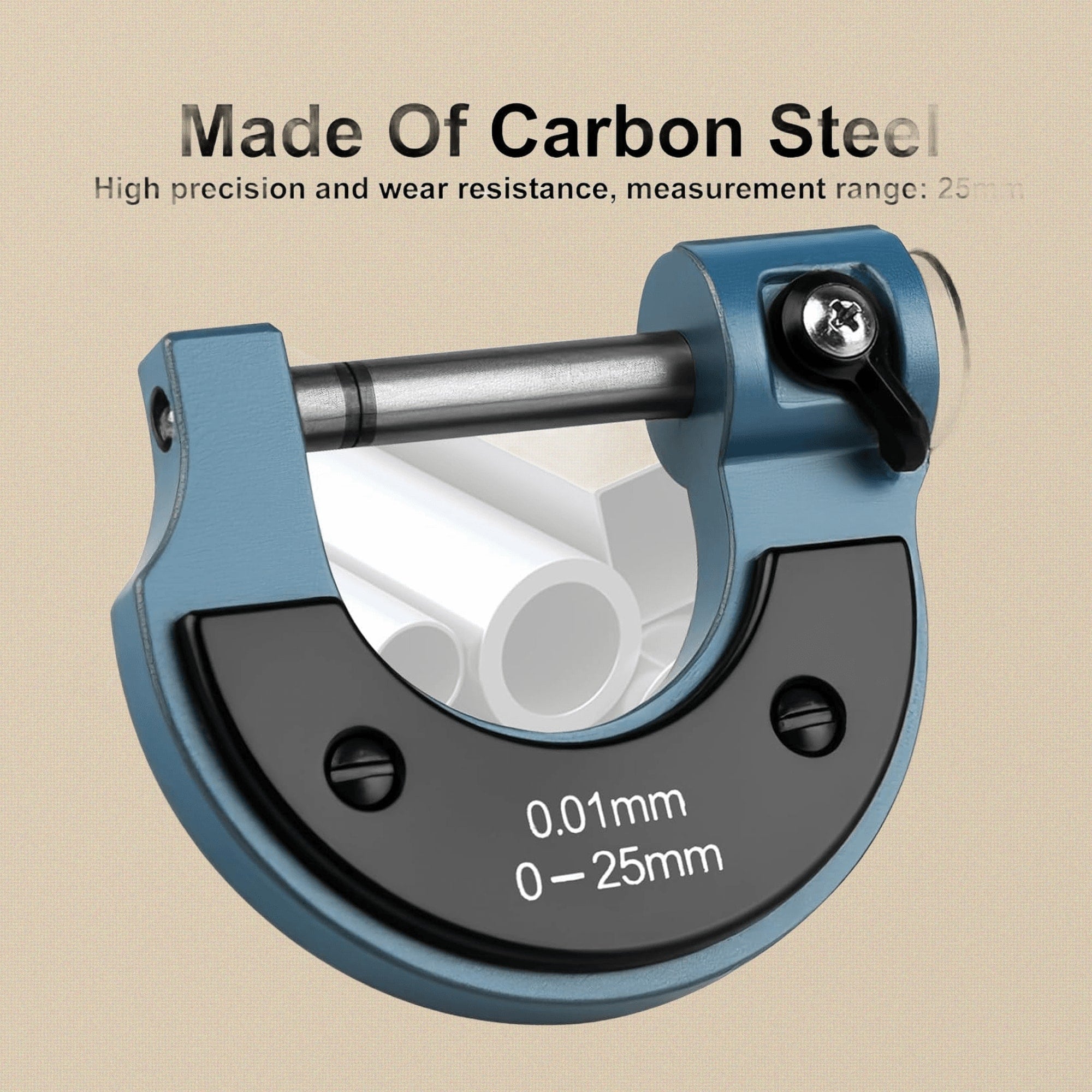 Outside Micrometer 0-25mm, High Precision Metric Measurement Tool, 0.01mm Graduations, Metal Construction with Storage Case | Jewellery Making Tools | Toolsmith Ltd UK