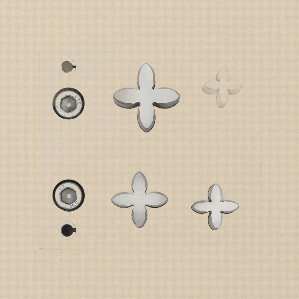 4 Petal Flower Shape, Steel Disc Cutter Set, Jewellery Forming and Stamping Blanks | Jewellery Making Tools | Toolsmith Ltd UK