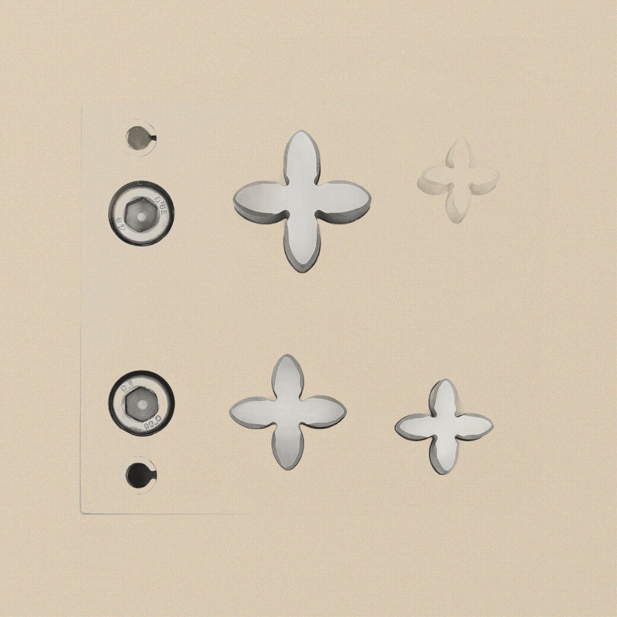 4 Petal Flower Shape, Steel Disc Cutter Set, Jewellery Forming and Stamping Blanks | Jewellery Making Tools | Toolsmith Ltd UK