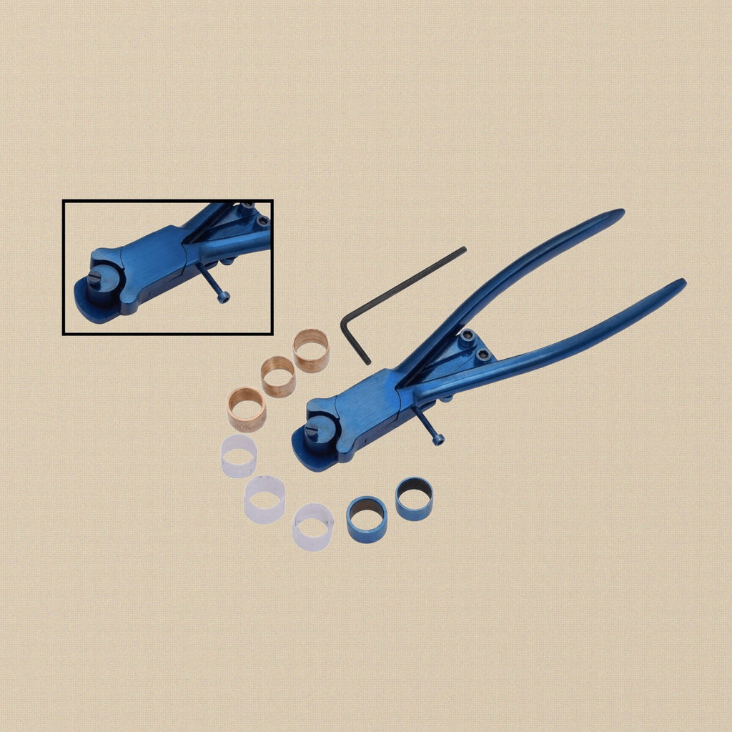 Blue Ring & Bracelet Bending/ Flat Stock Jewellery Making Pliers Set, with 8 Sleeves, Wooden Storage Box, Forming, Shaping & Modelling Tool with Allen Key | Jewellery Making Tools | Toolsmith Ltd UK