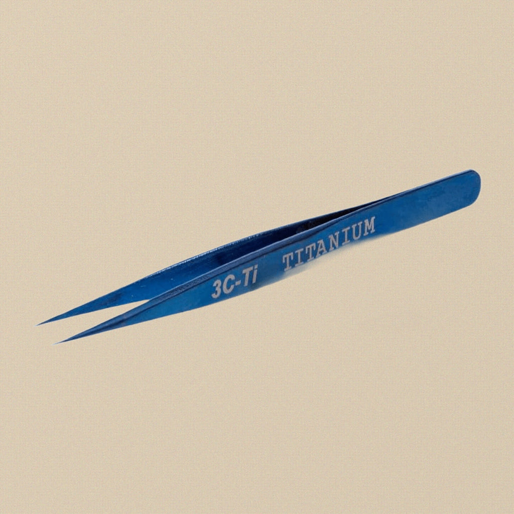 Professional 3C-Ti Titanium Tweezers, 108mm, Anti-Magnetic, for Watch and Jewellery Repairs | Jewellery Making Tools | Toolsmith Ltd UK