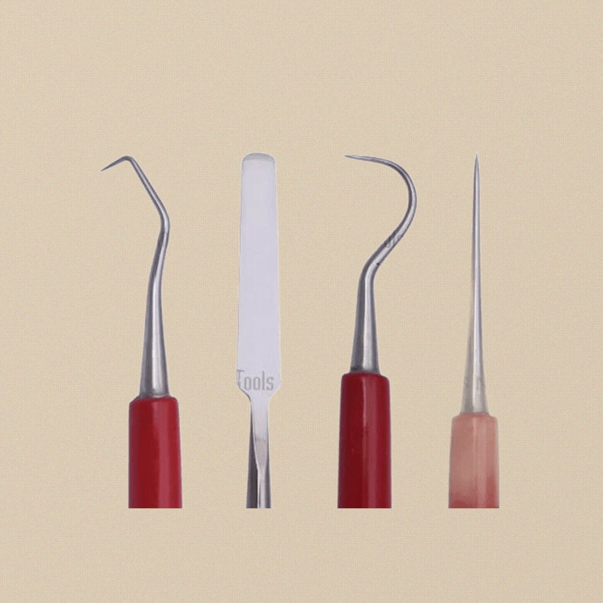 Professional 4-Piece PVC Wax Carving Tool Set, Single Ended, Metal Clay Sculpting, Modelling Probes and Spatulas | Dental Instruments | Toolsmith Ltd UK