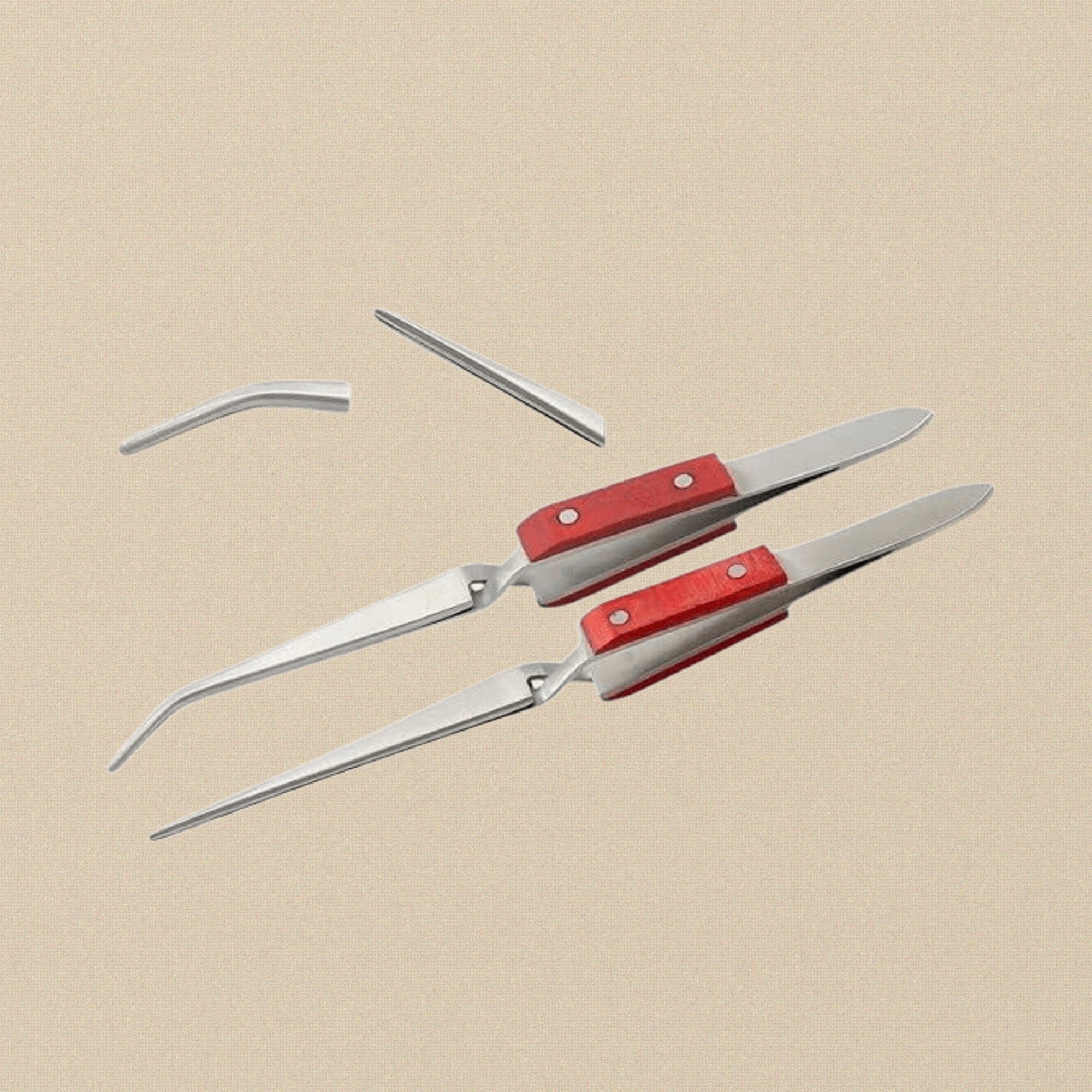 2 Piece Set, Reverse Cross Action Self-Grip Tweezers for Soldering, Straight and Curved Tops, Jewellery, Crafts and Beads | Watch & Clock Tools | Toolsmith Ltd UK
