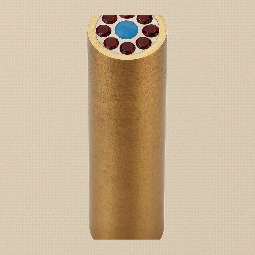 Mosaic Pin, 2 Inch (50mm), 8mm Diameter, Brass and Copper Cross Pattern (MP-004) | Mosaic Pin | Toolsmith Ltd UK