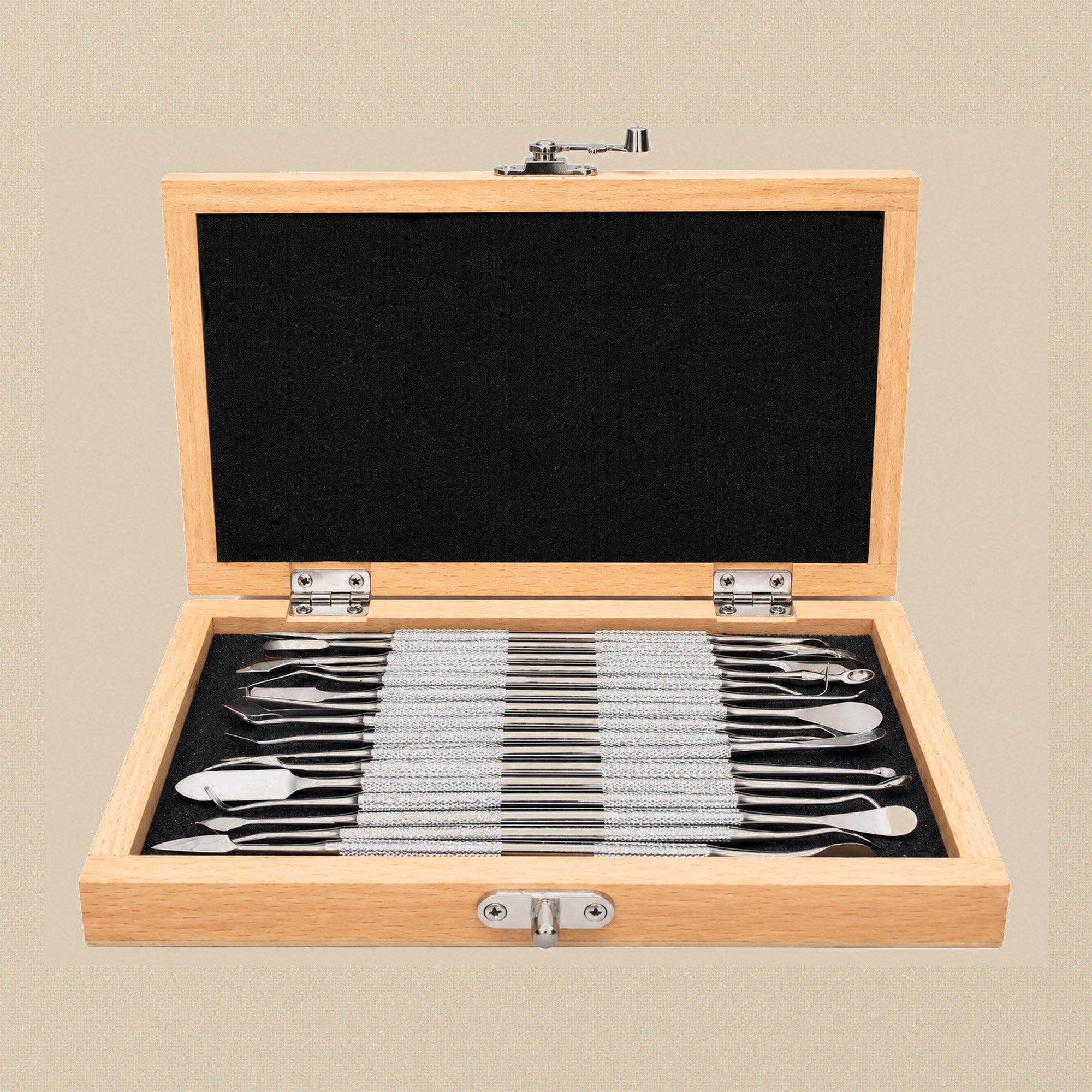Stainless Steel Wax & Clay Carver Set, 16 Double-Ended Tools in Wooden Box | Wax Carver Set | Toolsmith Ltd UK