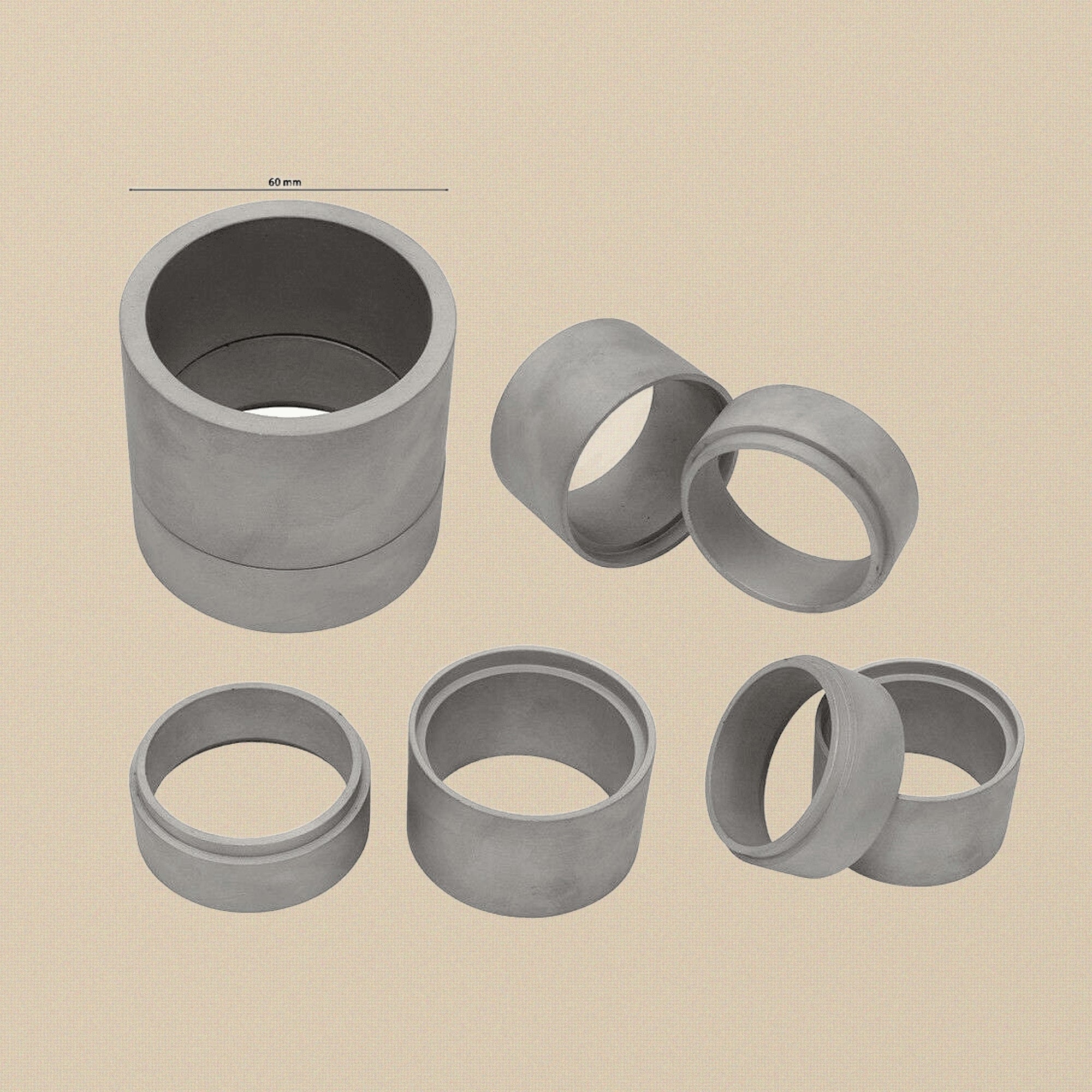 60mm x 60mm Aluminium Sand Casting Mould Rings, 2-Part Set for Delft Clay and Petrobond | Jewellery Making Tools | Toolsmith Ltd UK