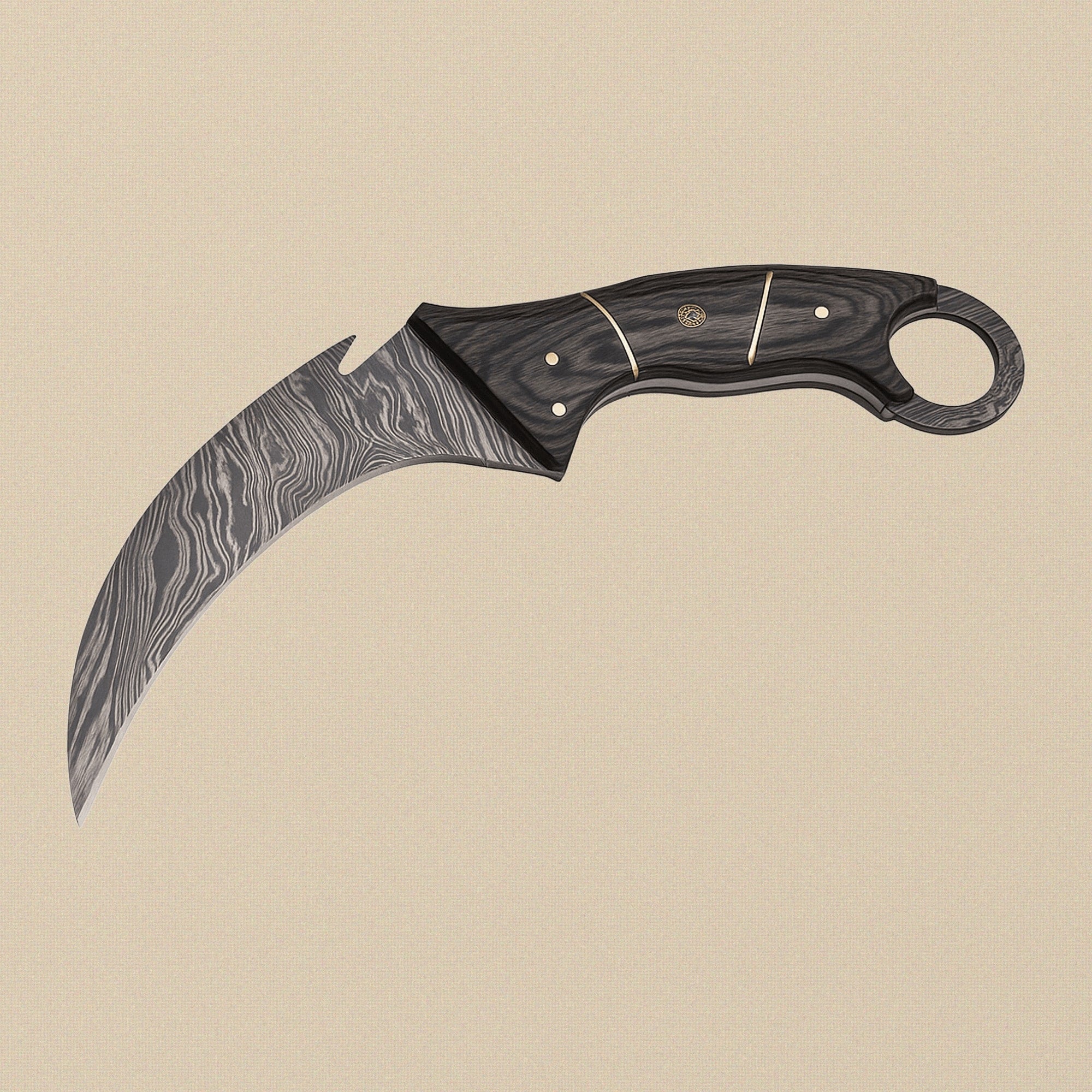 Hand-Forged Karambit Knife, 127mm (5") Damascus Steel Blade with Pakkawood Handle | Knife | Toolsmith Ltd UK