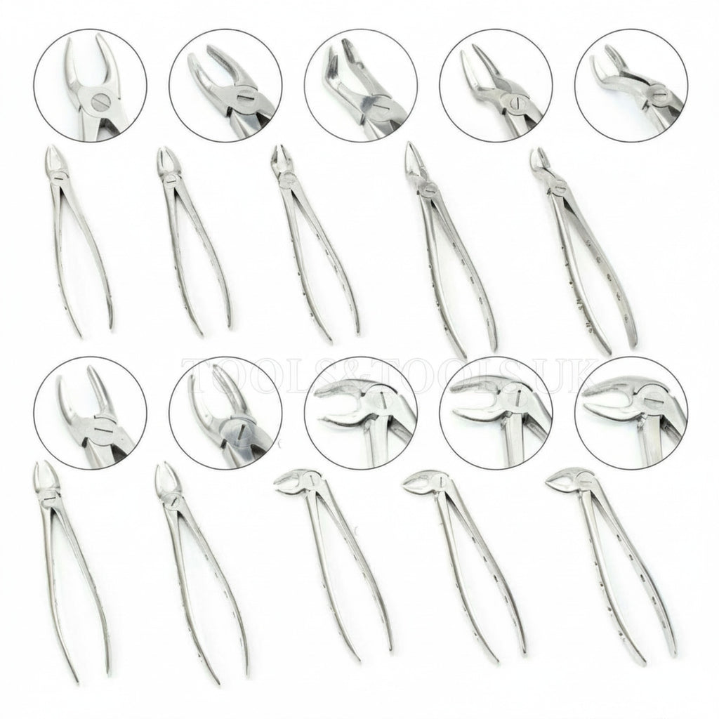 10-Piece Surgical Steel Forceps Set with Fenestrated Handles for Precision Grip