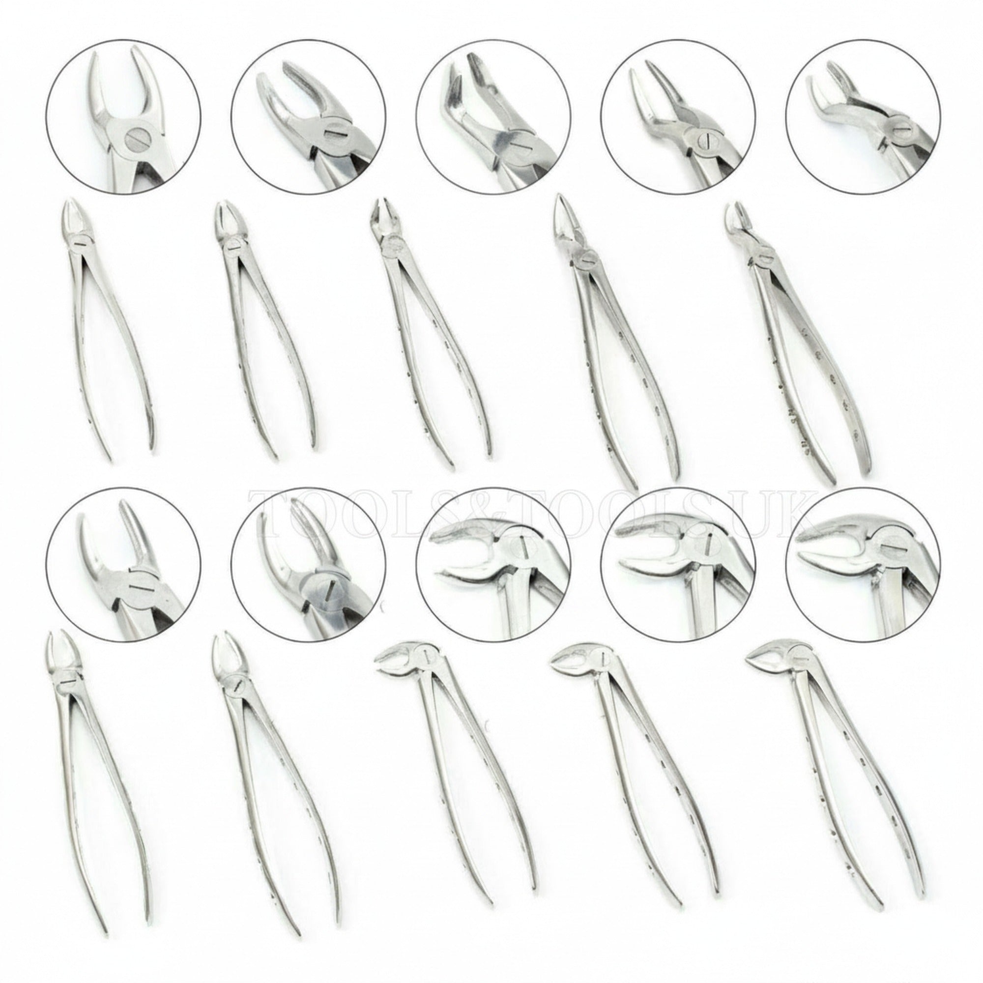 10-Piece Surgical Steel Forceps Set with Fenestrated Handles for Precision Grip