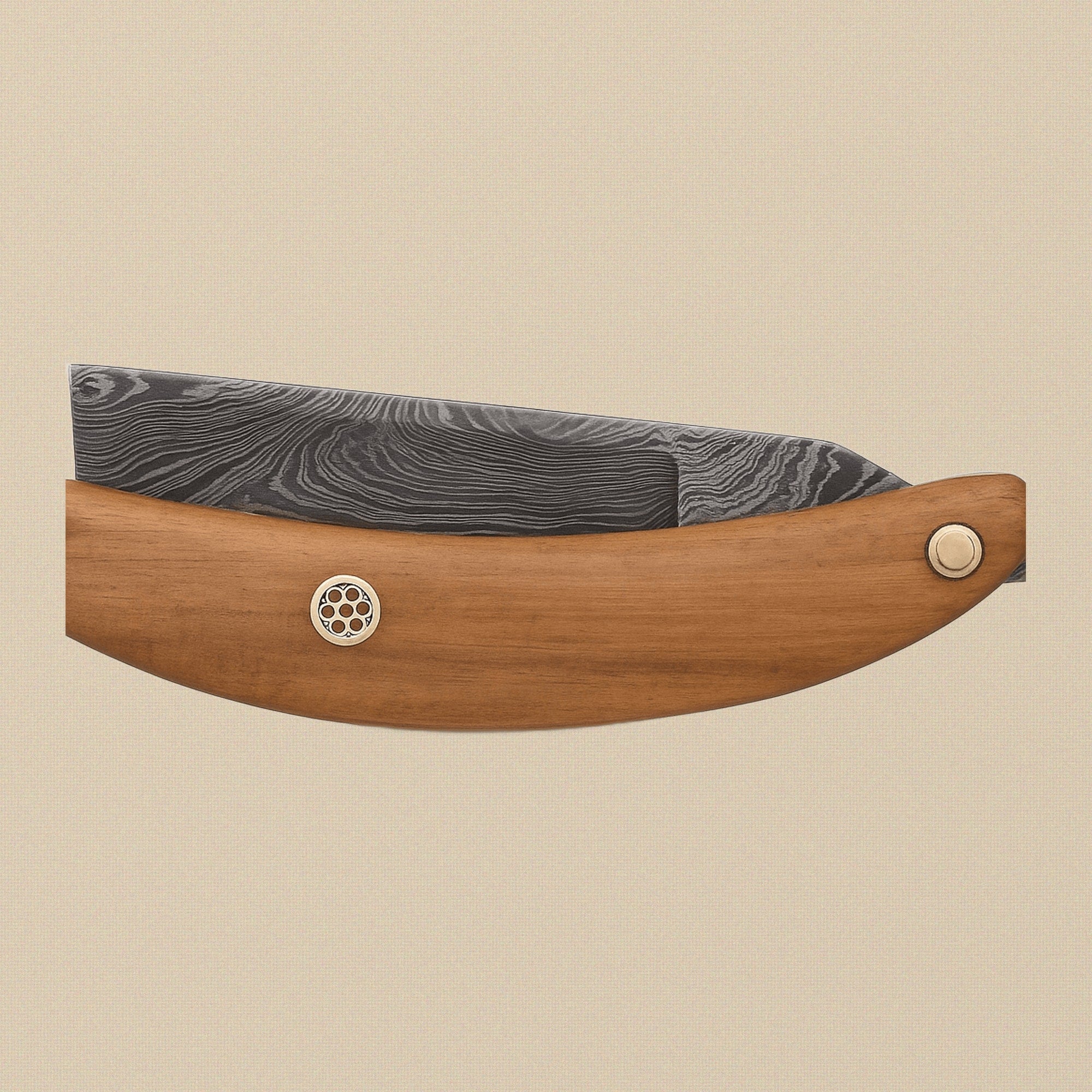 Damascus Steel Straight Razor with 70 mm 1095/15n20 Blade | Straight Razor | Toolsmith Ltd UK