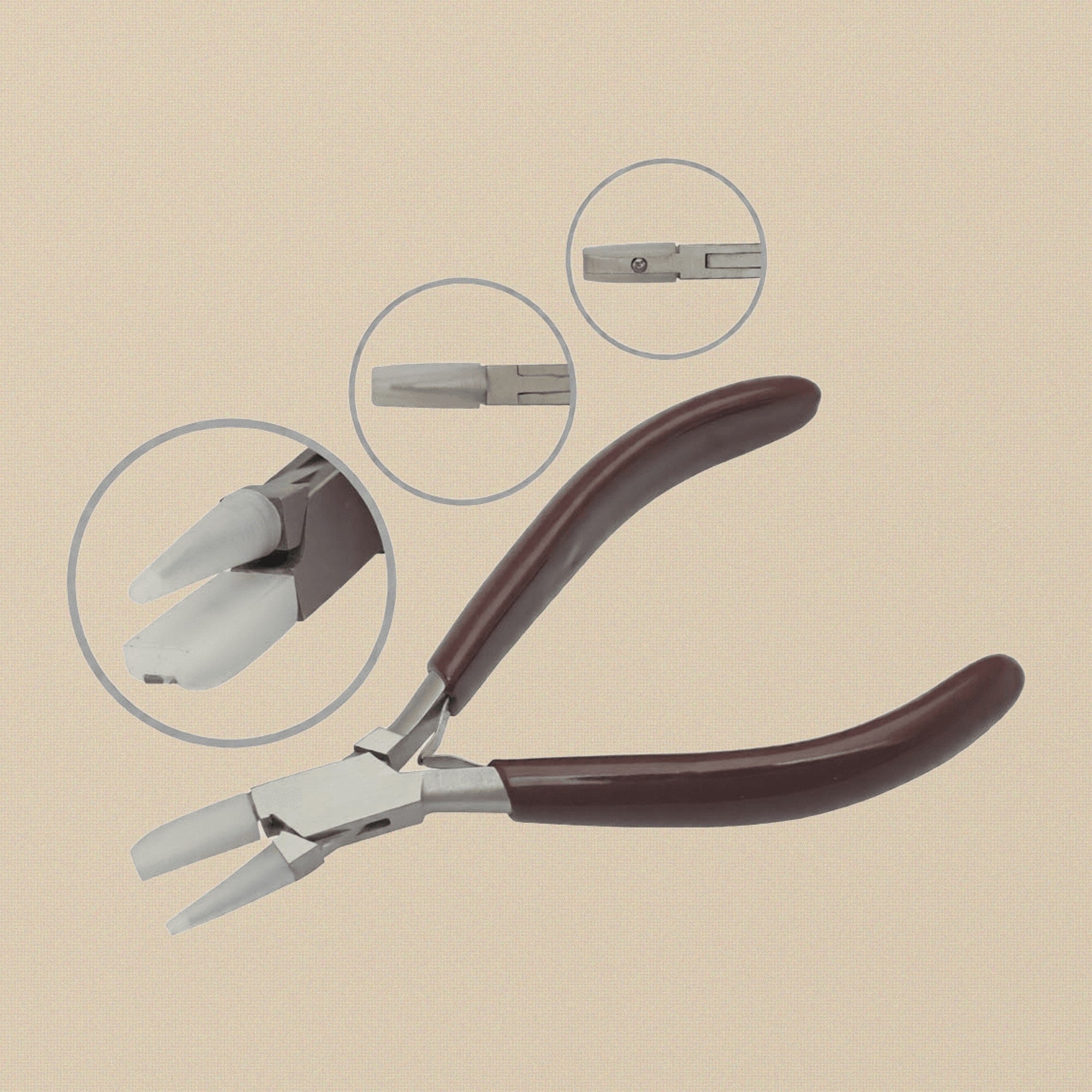 Ergonomic Comfort Nylon Round & Flat Nose Pliers, 5.5 Inch, Stainless Steel with PVC Grips for Jewellery Crafts Making and Hobby | Jewellery Making Tools | Toolsmith Ltd UK