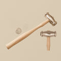 Dual Sided Texturing Hammer with Wide Circles and Dots, Metal Smithing Jewellery Tool for Repousse Work, Wooden Handle | Jewellery Making Tools | Toolsmith Ltd UK