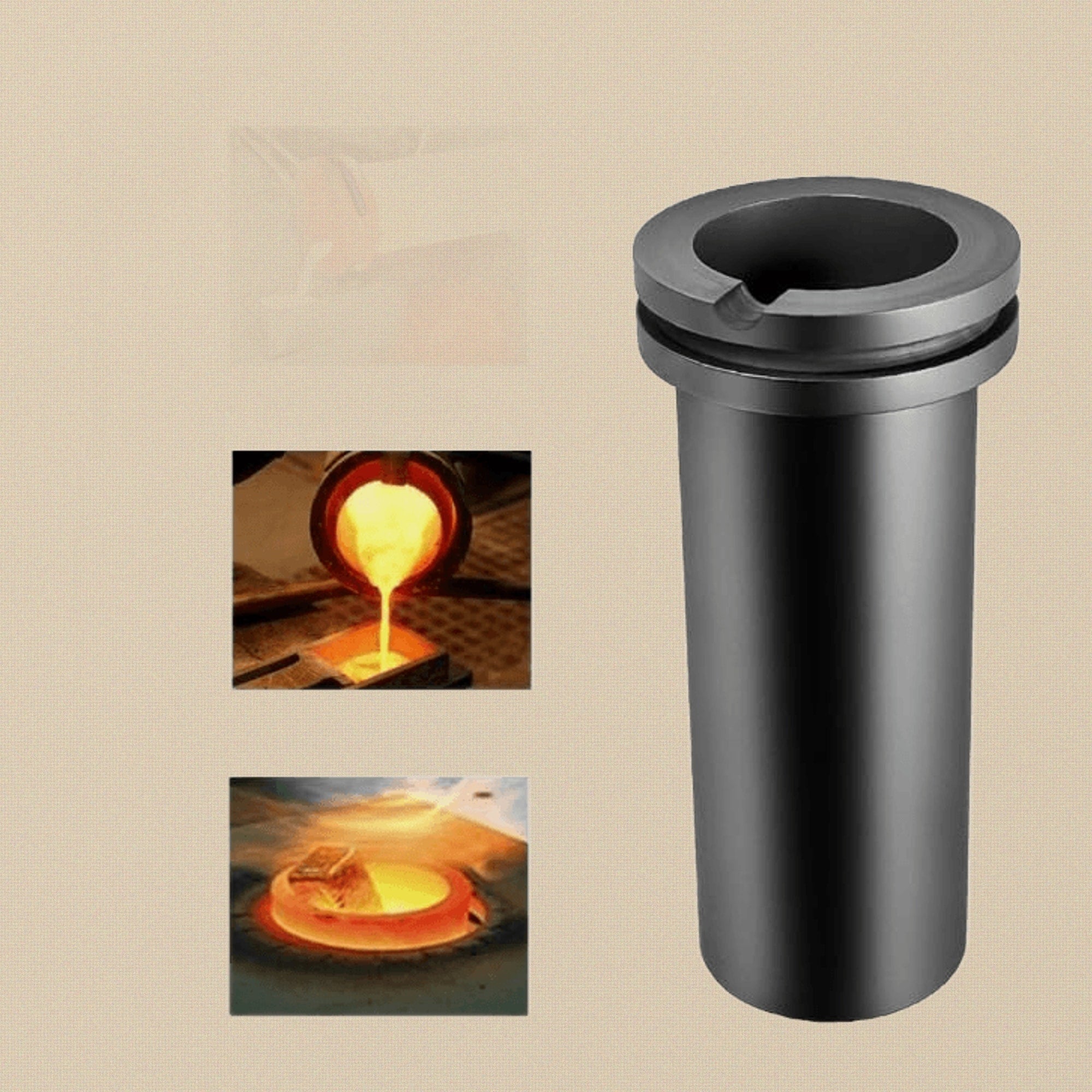 Premium Graphite Crucible for Metal Casting, 2 KG Capacity, Gold Silver Copper Melting Mould | Jewellery Making Tools | Toolsmith Ltd UK