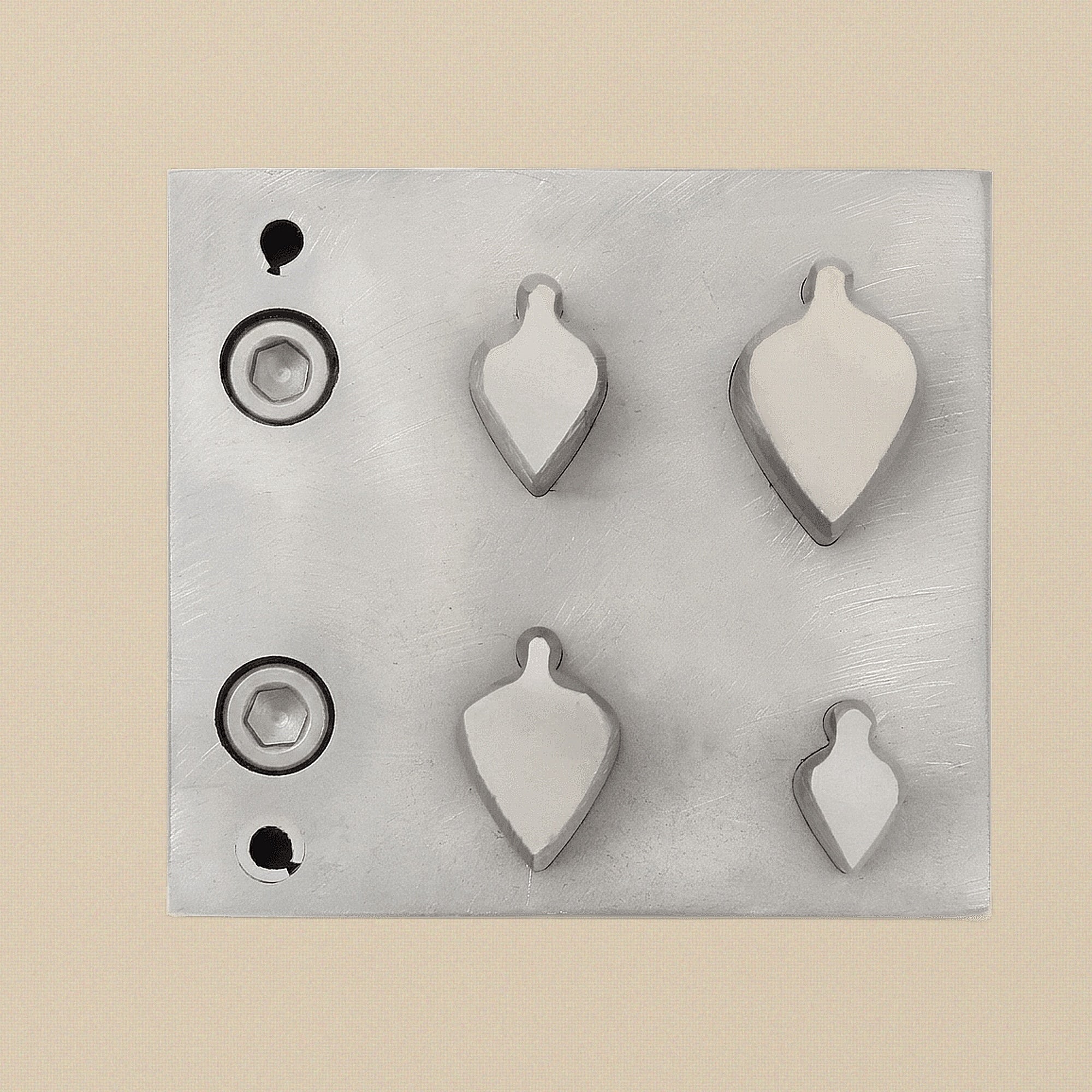 Pointed Leaf Steel Disc Cutter Set, 4 Punches, 9-25 mm, Jewellery Making Tool