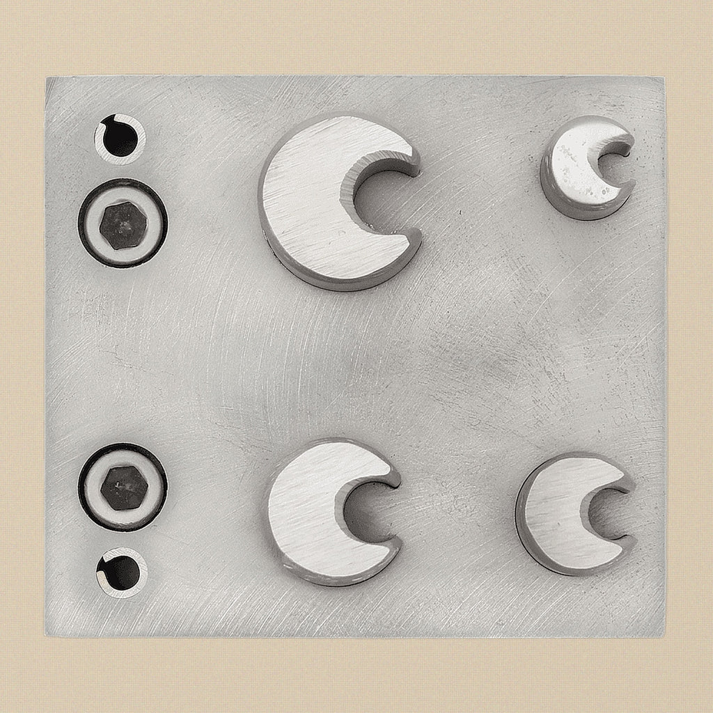 Crescent Moon Steel Disc Cutter Set, 4 Punches, 10-21 mm, Jewellery Making Tool