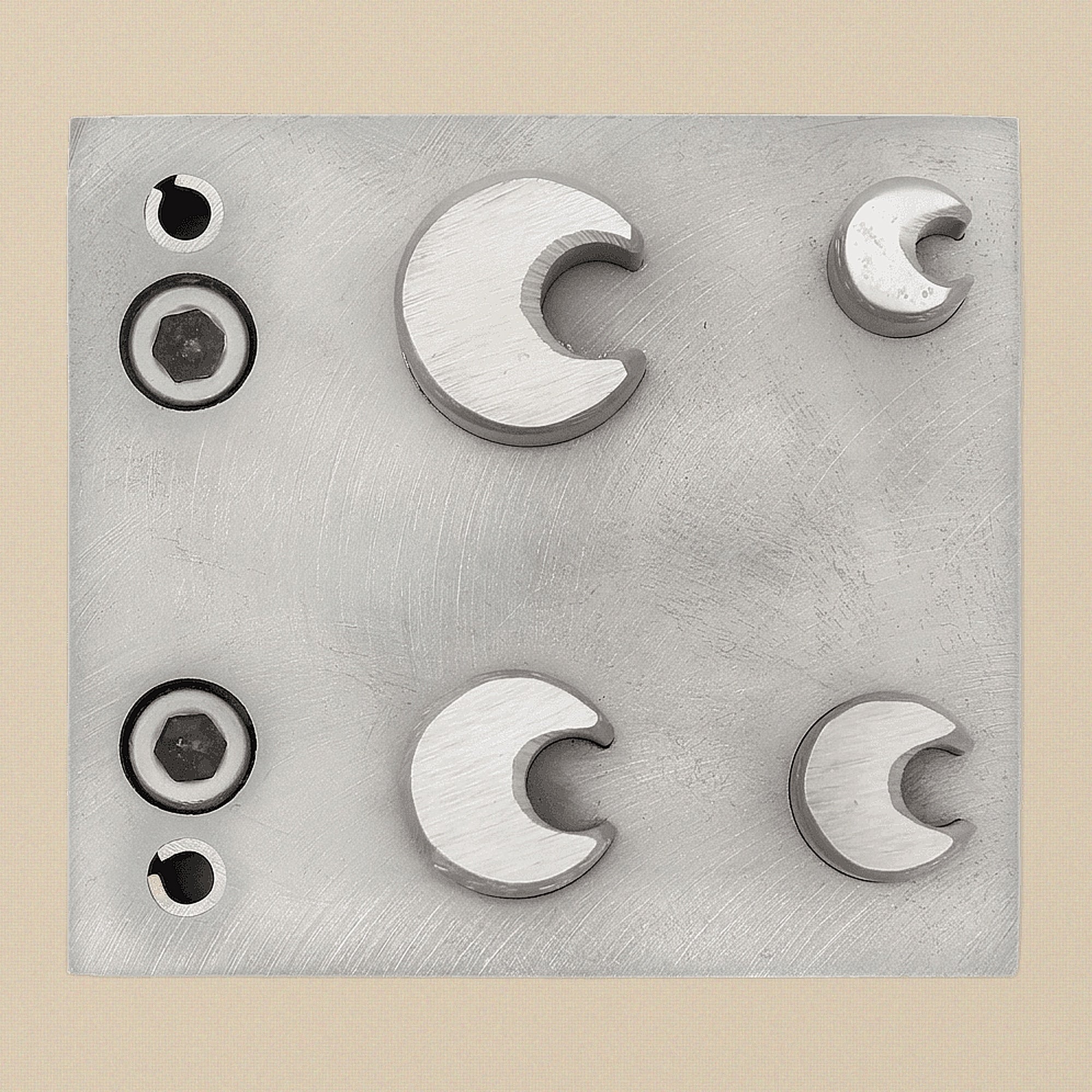 Crescent Moon Steel Disc Cutter Set, 4 Punches, 10-21 mm, Jewellery Making Tool