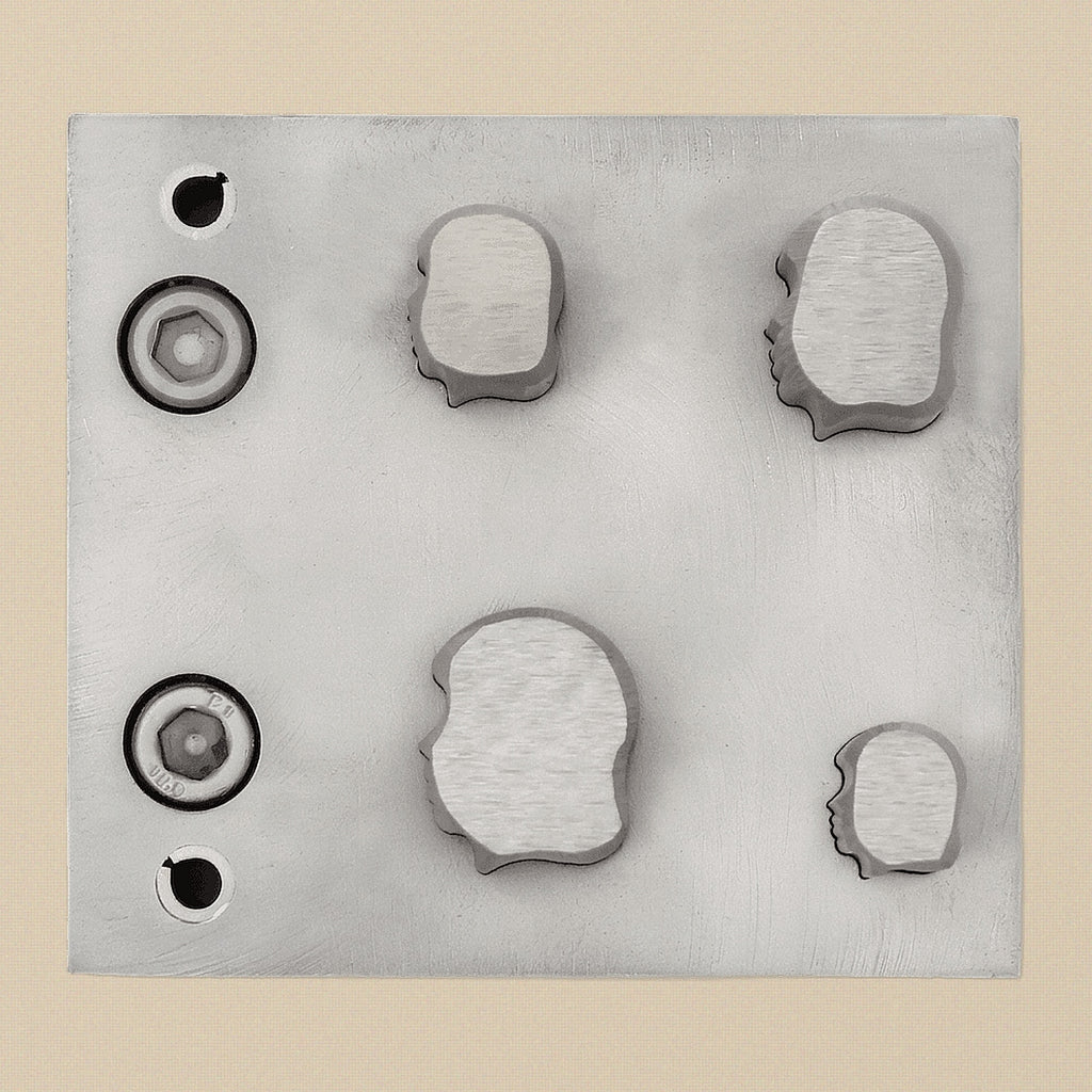 Cameo Head Steel Disc Cutter Set, 4 Punches, 9-21 mm, Jewellery Making Tool