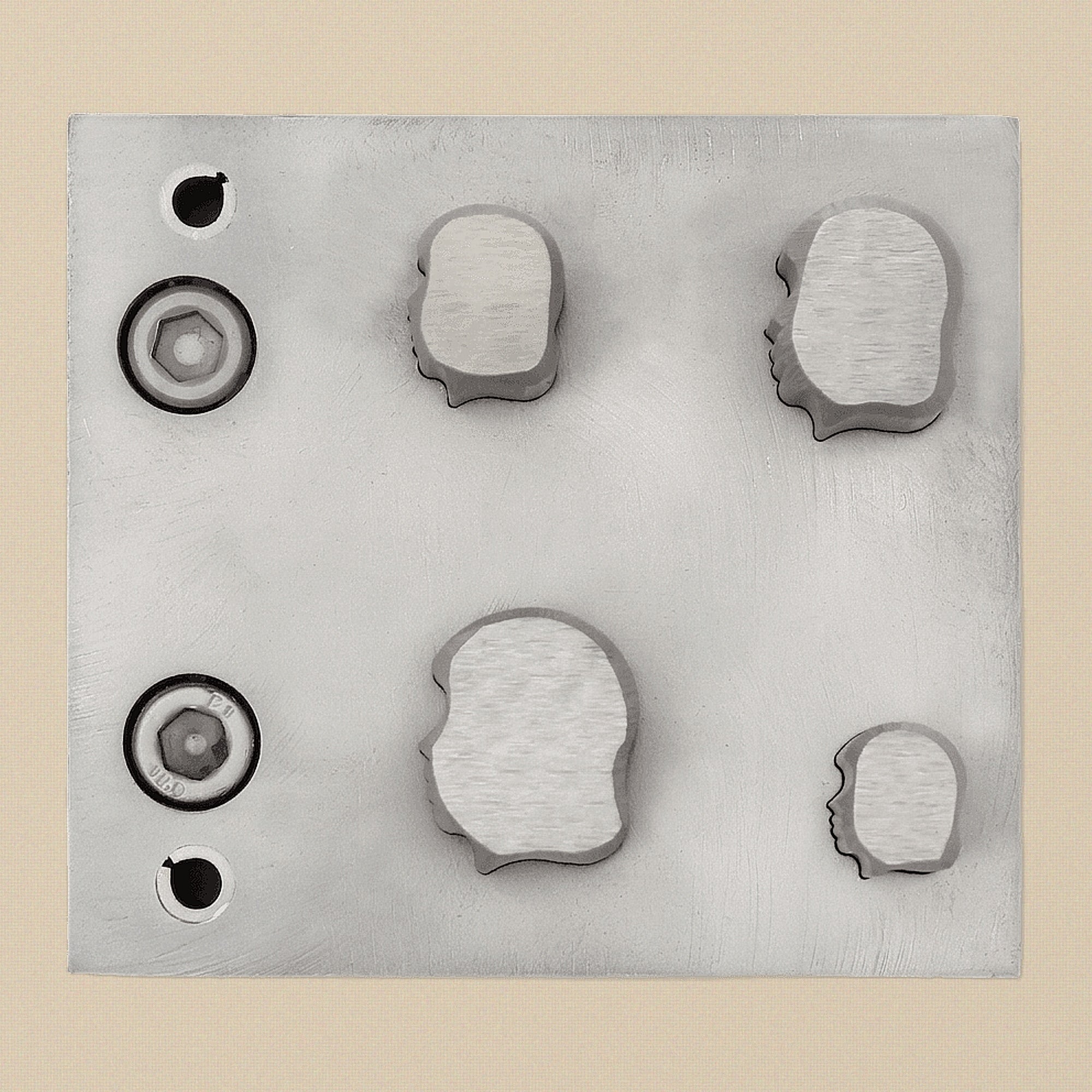 Cameo Head Steel Disc Cutter Set, 4 Punches, 9-21 mm, Jewellery Making Tool