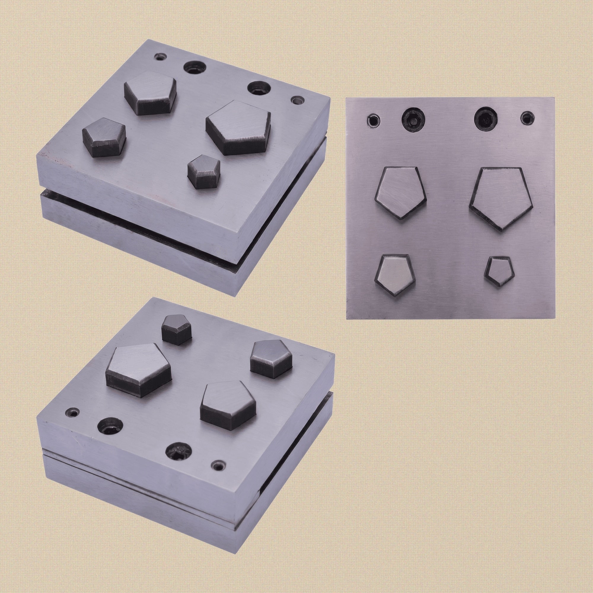 Pentagon Steel Disc Cutter Set, 4 Punches, 12-27 mm, Jewellery Making Tool | Disc Cutter Set | Toolsmith Ltd UK