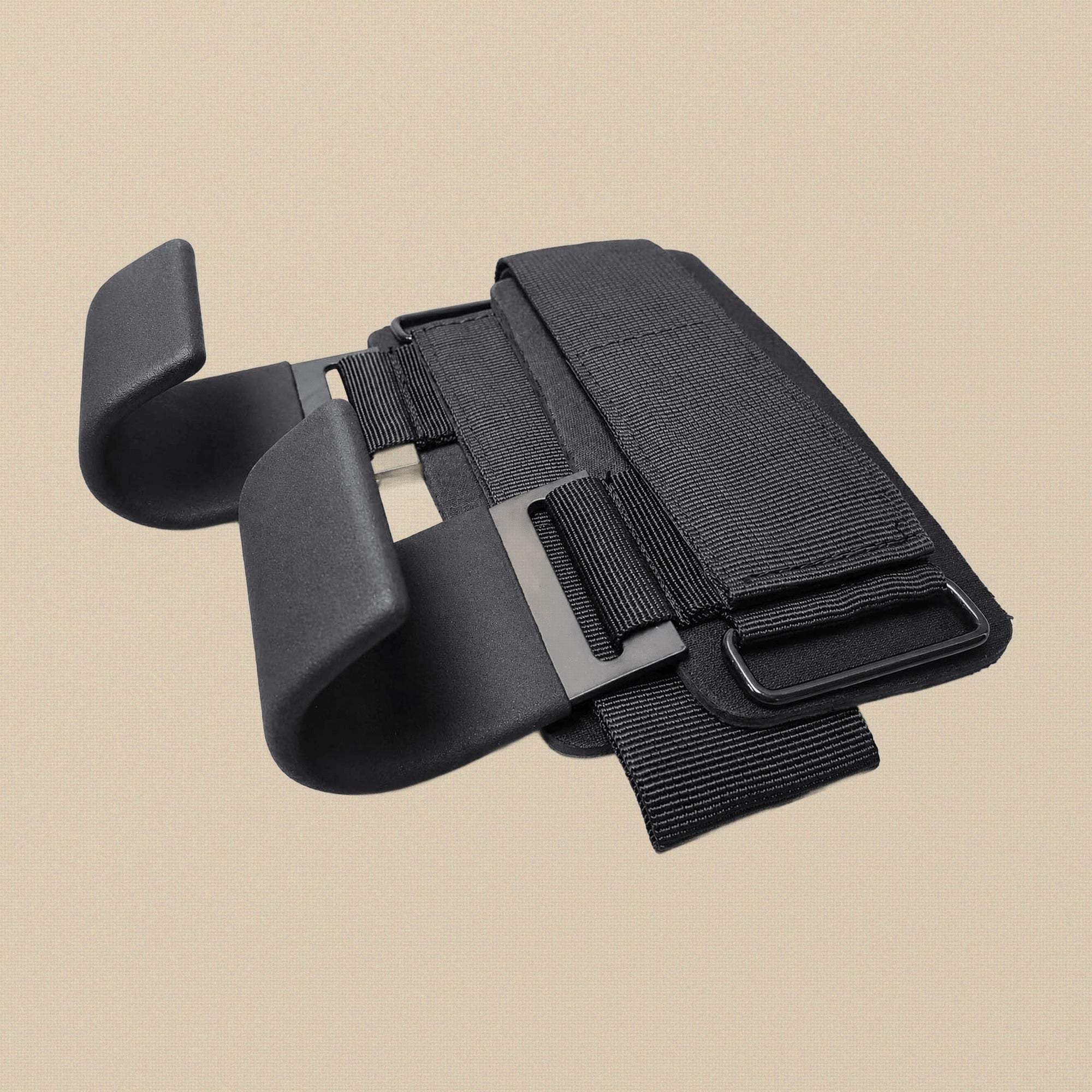 Weight Lifting Wrist Hook Straps, Black, 0.6 cm Hooks, 7.1 cm Wide, Pair, for Power Lifting