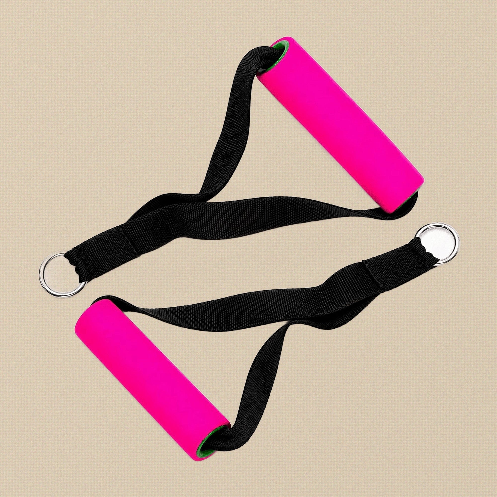 Tricep Rope Cable Attachment Handles, Pink Foam Grip, Pair, for Gym & Resistance Training