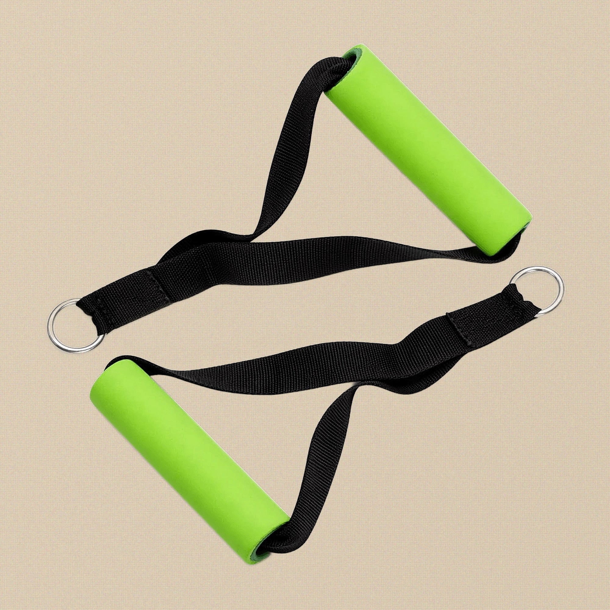 Tricep Rope Cable Attachment Handles, Green Foam Grip, Pair, for Gym & Resistance Training