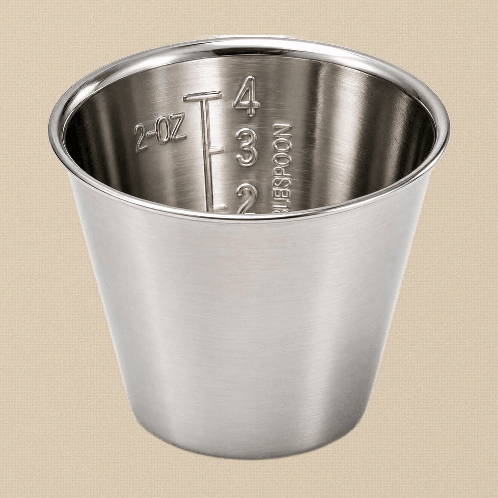 Anti-Magnetic Stainless Steel Measuring Cup, 2 oz, Multi-Purpose Bench Cup