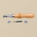 Leather Over-Stitch Wheel System, Wooden Handle, 3 Interchangeable Wheels + Screwdriver
