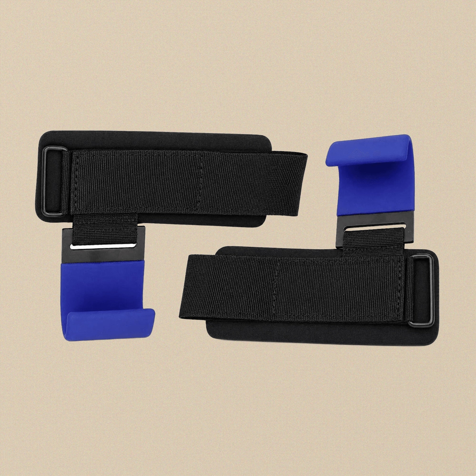 Weight Lifting Wrist Hook Straps, Blue, Neoprene Padded, Pair, for Gym & Power Lifting