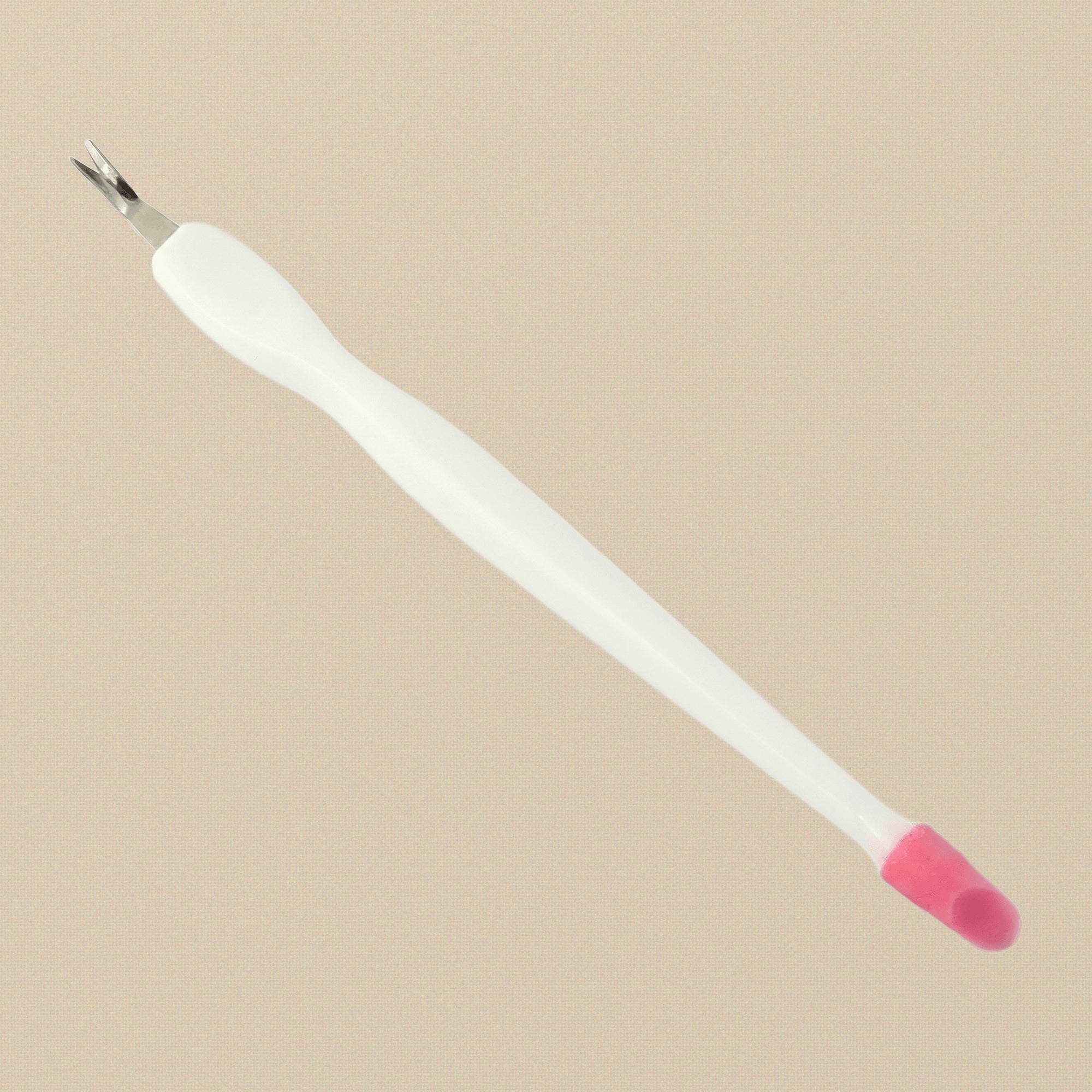 Cuticle Pusher & Trimmer, Ergonomic Soft-Grip Nail Tool — White