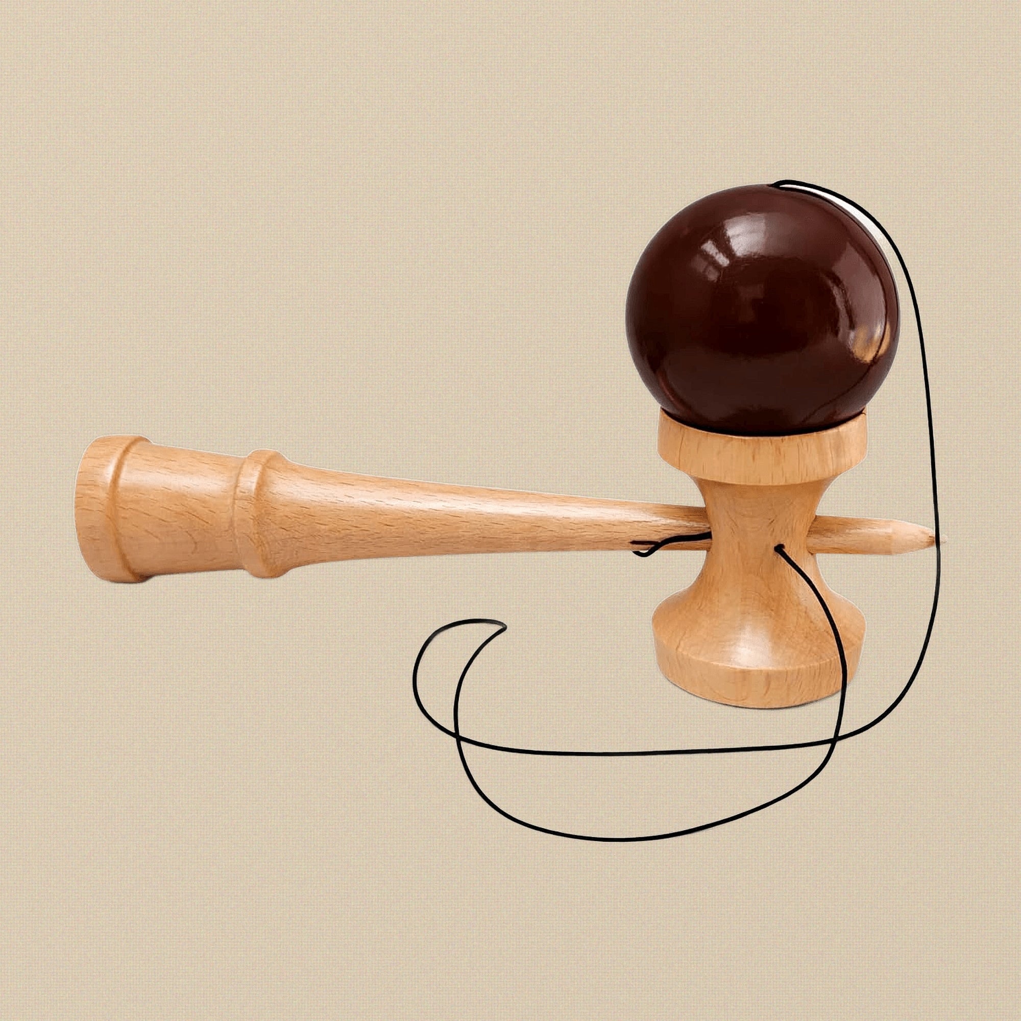 Professional Kendama, Brown Ball, Beech Wood, 3-Way Competition Grade | Hobby & Craft Tools | Toolsmith Ltd UK