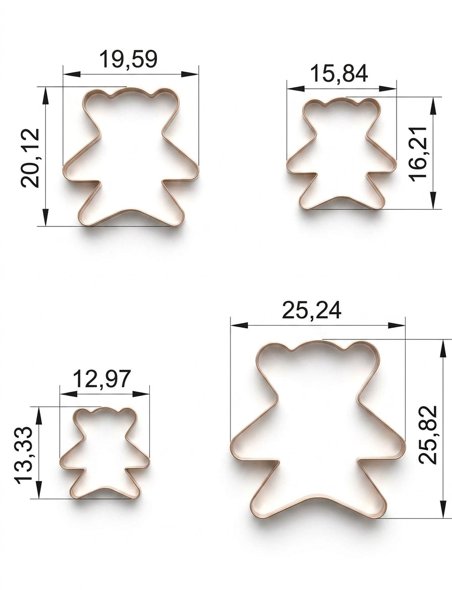 Teddy Bear Steel Disc Cutter Set, 4 Punches, 12-26 mm, Jewellery Making Tool | Disc Cutter Set | Toolsmith Ltd UK