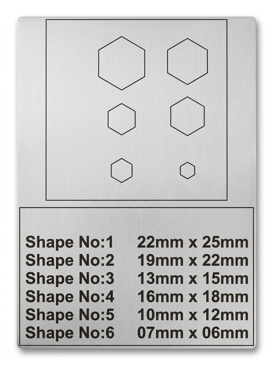 Hexagon Steel Disc Cutter Set, 6 Punches, 6-25 mm, Jewellery Making Tool | Disc Cutter Set | Toolsmith Ltd UK