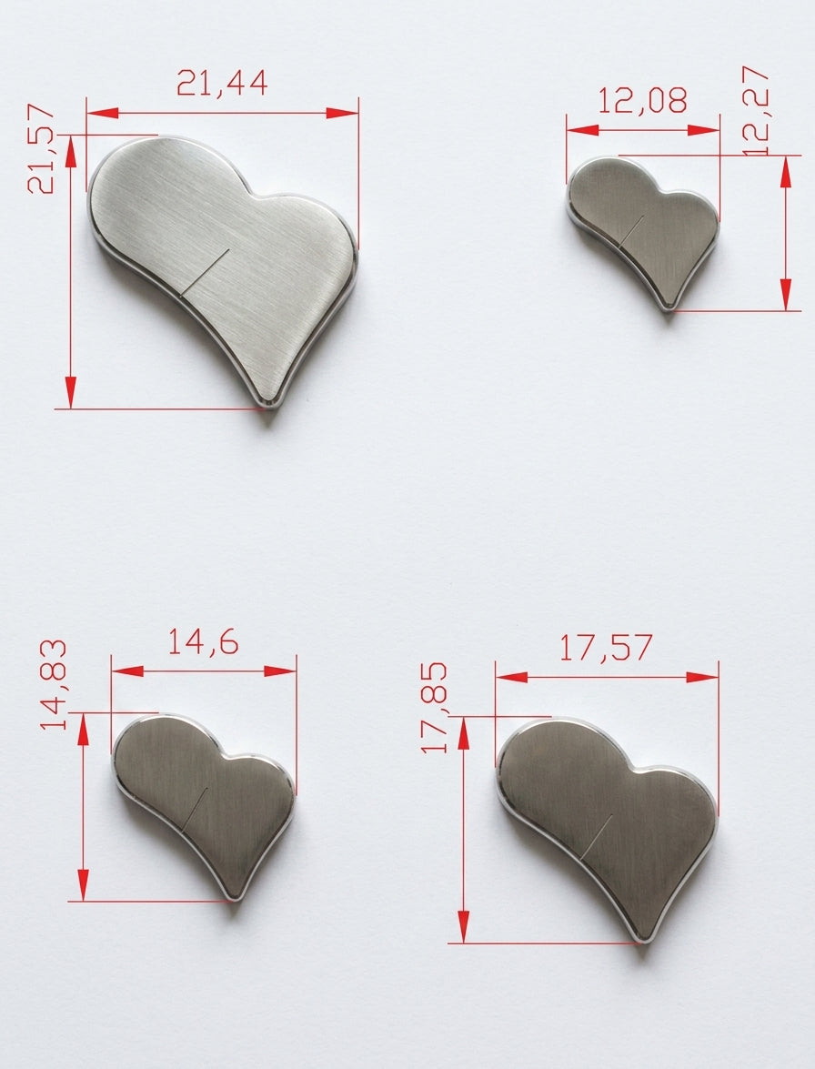 Wide Heart Steel Disc Cutter Set, 4 Punches, 12-22 mm, Jewellery Making Tool | Bench Tools | Toolsmith Ltd UK
