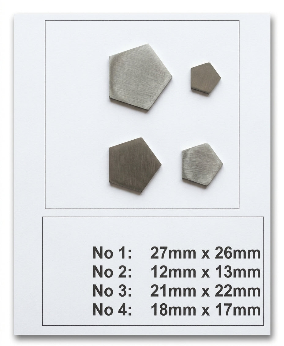 Pentagon Steel Disc Cutter Set, 4 Punches, 12-27 mm, Jewellery Making Tool | Disc Cutter Set | Toolsmith Ltd UK