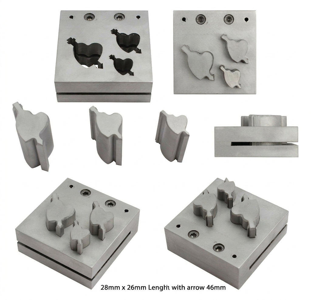 Heart with Arrow Steel Disc Cutter Set, 3 Punches, 21-35 mm, Jewellery Making Tool | Disc Cutter Set | Toolsmith Ltd UK