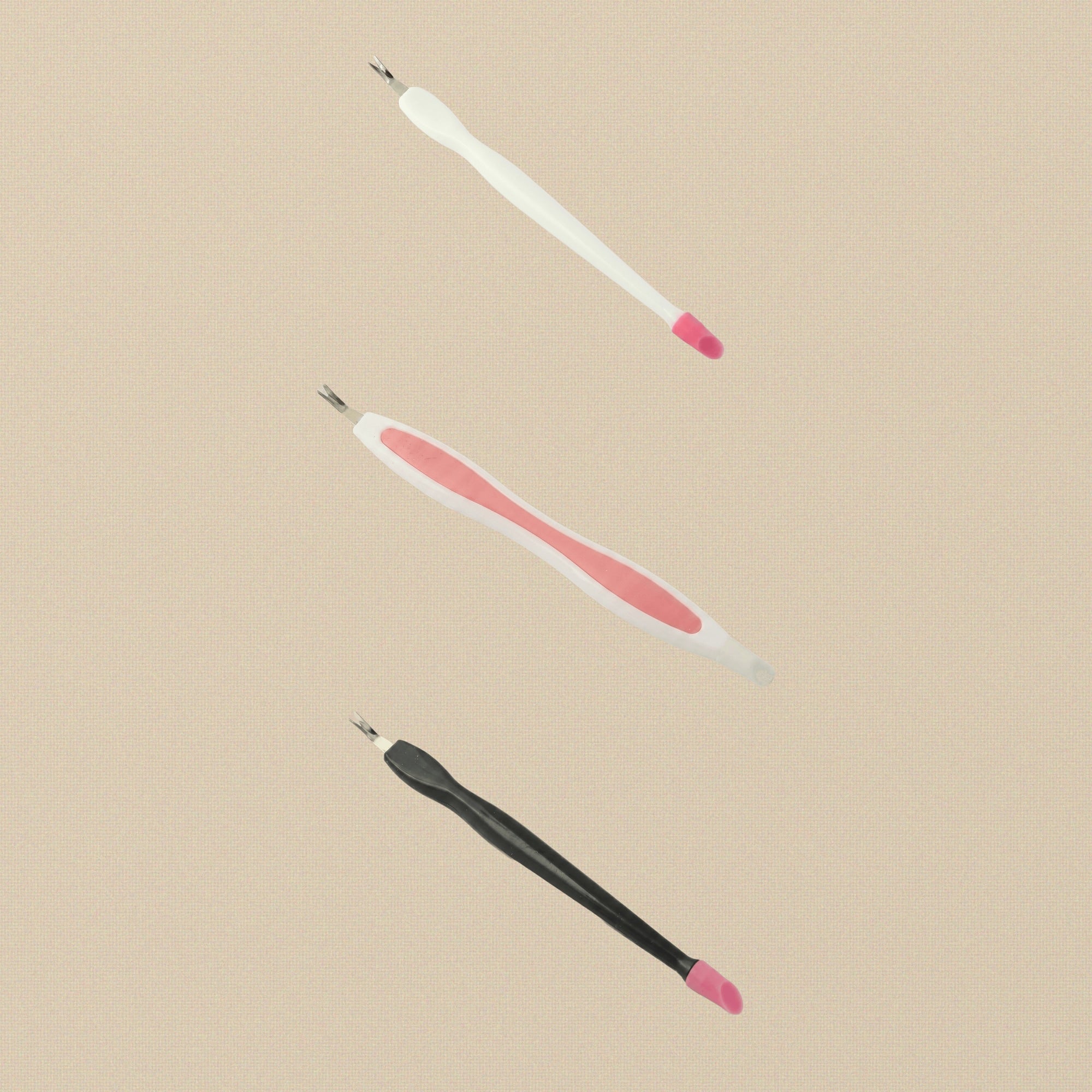 Cuticle Pusher & Trimmer, Ergonomic Soft-Grip Nail Tool — All 3